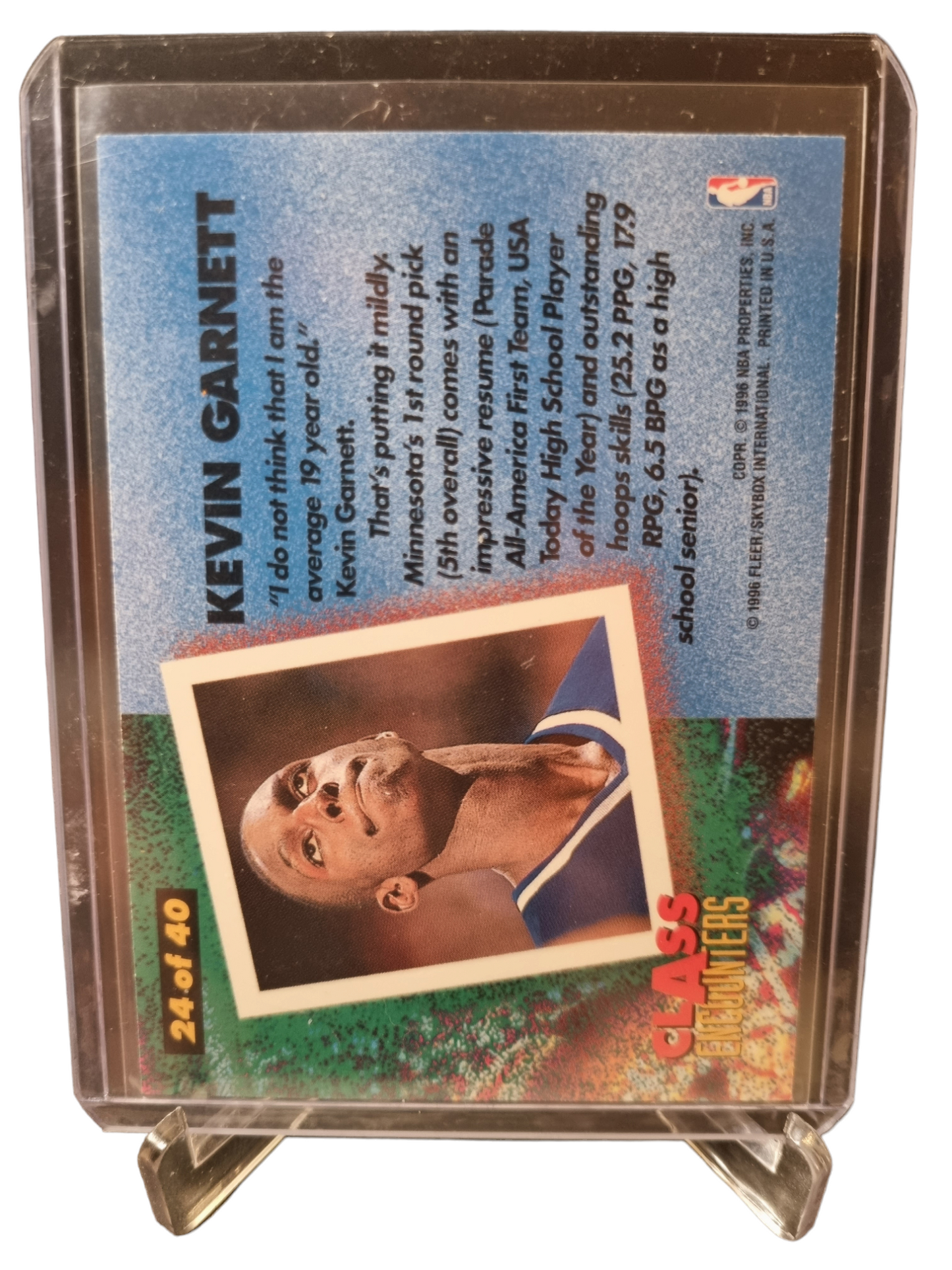 1995-96 Fleer #24 of 40 Kevin Garnett Rookie Card Class Encounters