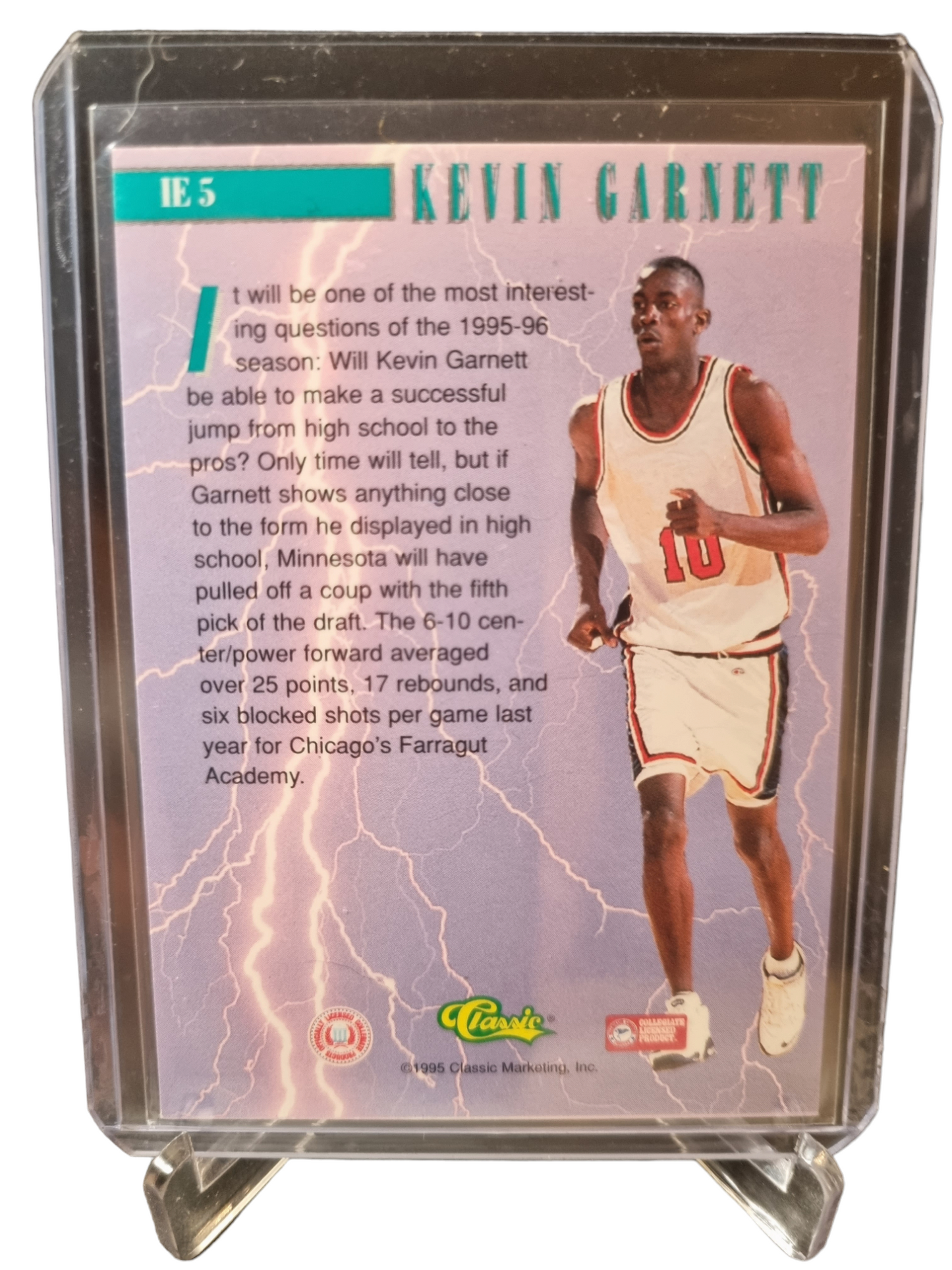 1995 Classic Marketing #IE5 Kevin Garnett Rookie Card Instant Energy