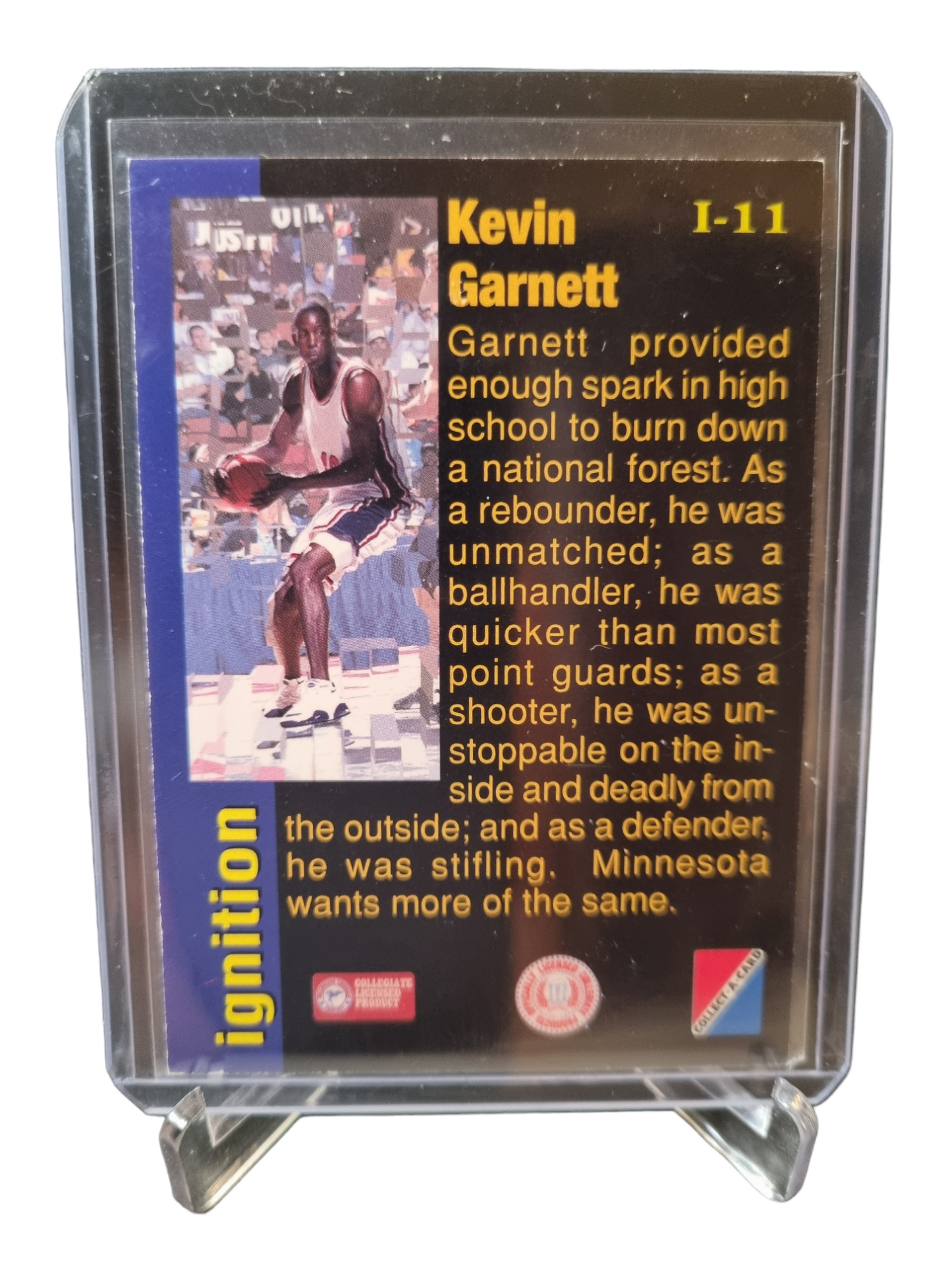 1995 Collegiate #I-11 Kevin Garnett Rookie Card 95 Draft Ignition