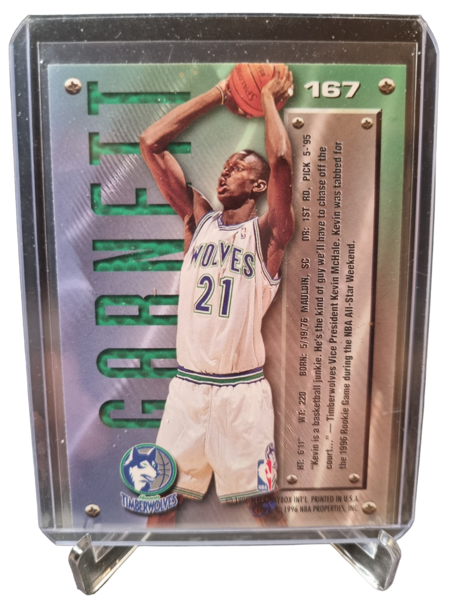 1995-96 Fleer Metal #167 Kevin Garnett Rookie Card