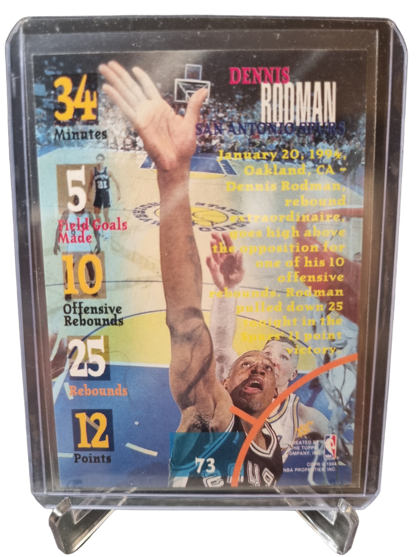 1994 Topps Stadium Club #73 Dennis Rodman Through The Glass