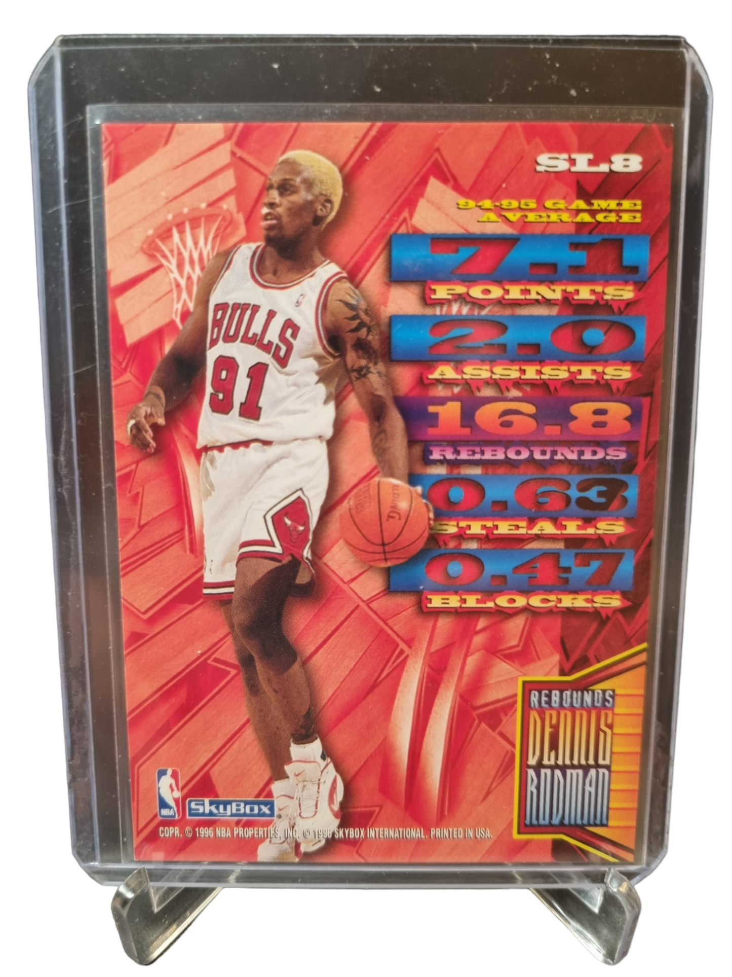 1996 Hoops #SL8 Dennis Rodman Slam Land