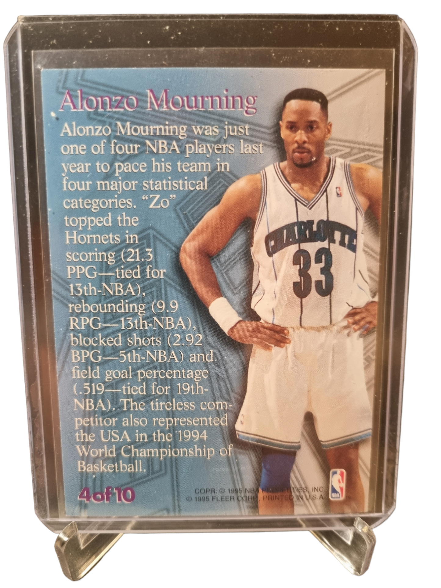 1995 Fleer Metal #12 Alonzo Mourning Steel Tower