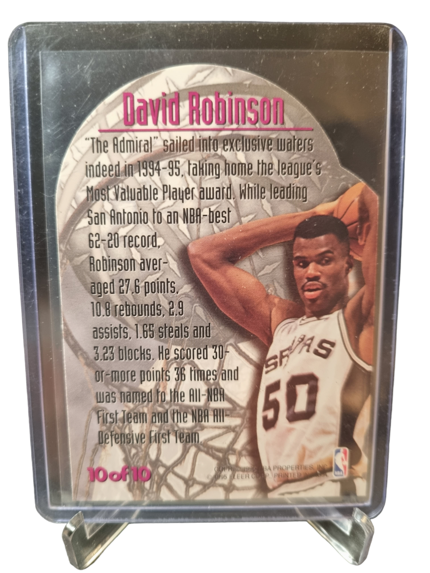 1995-96 Fleer Metal #10 of 10 David Robinson Maximum Metal Die Cut