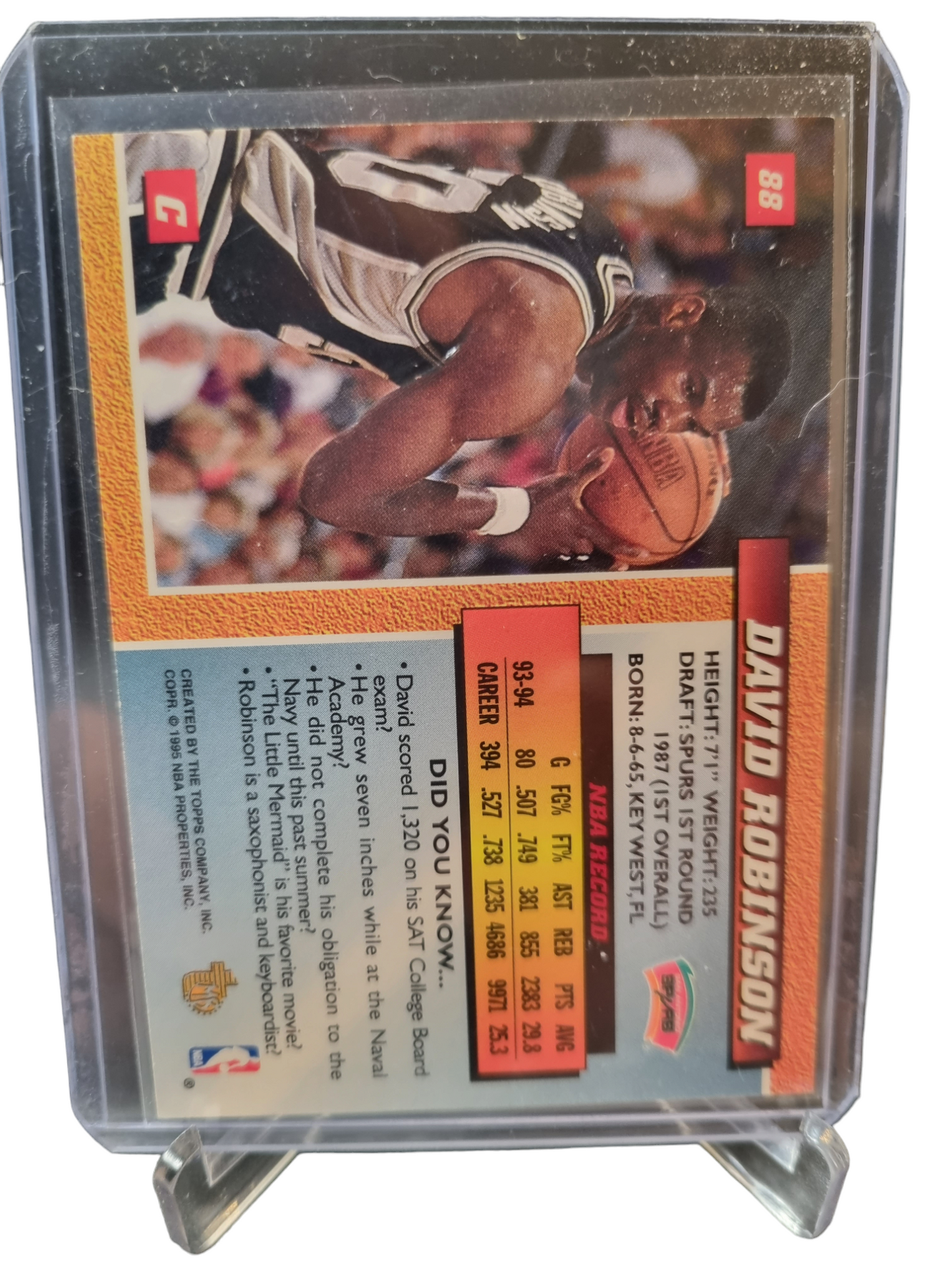 1995 Topps #88 David Robinson TMB