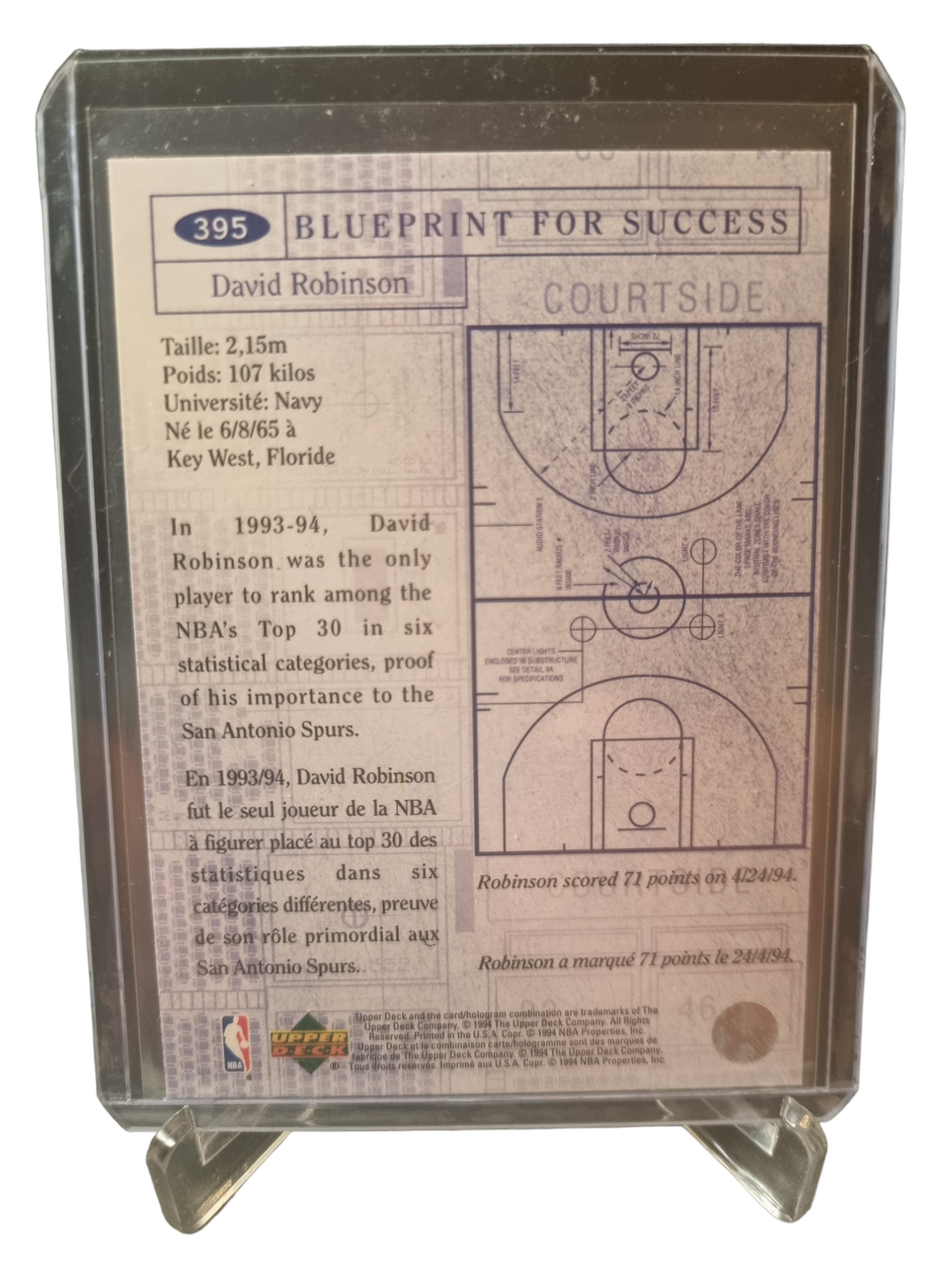 1994 Upper Deck #395 David Robinson Blue Print Gold Signatures