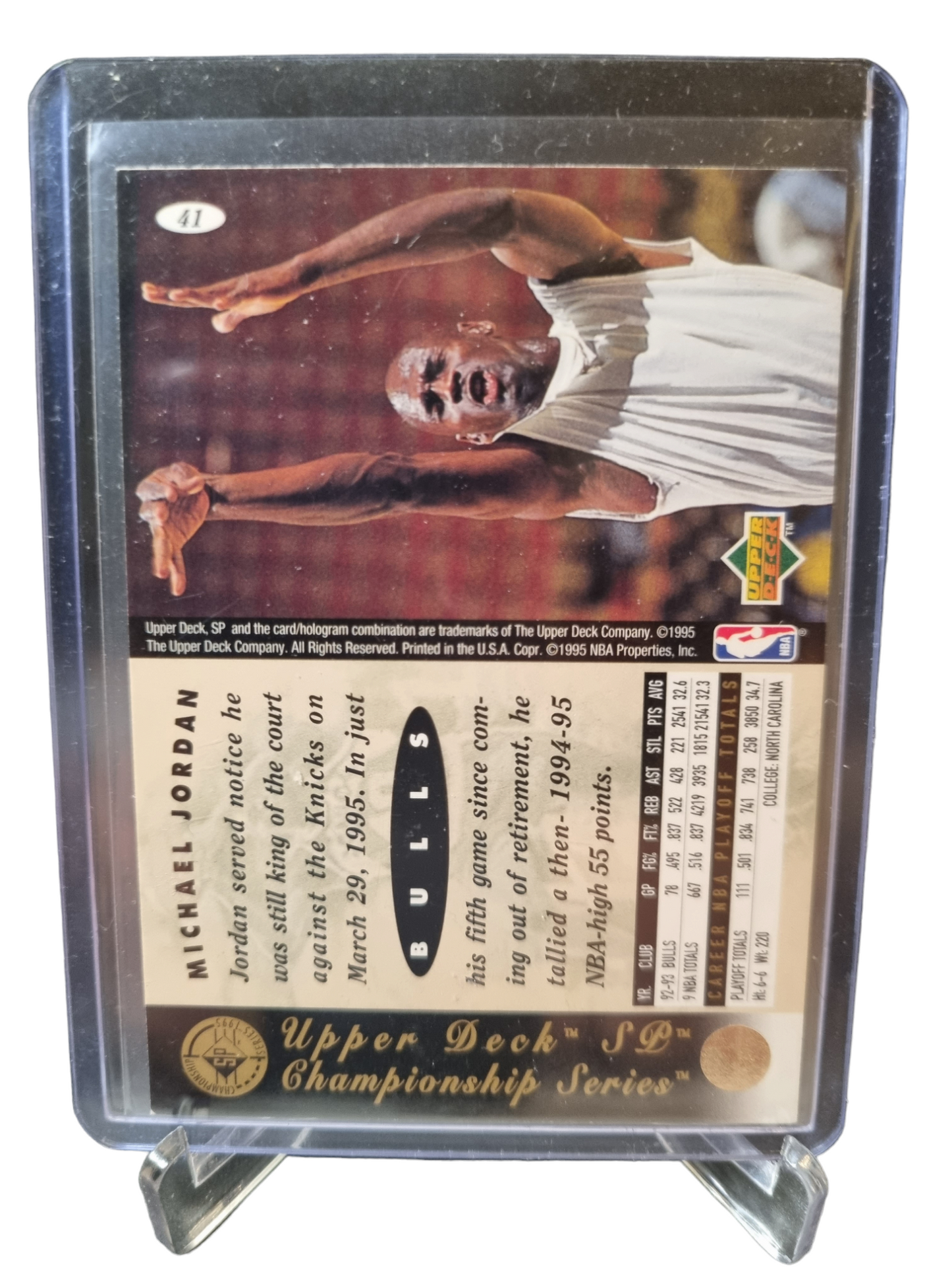 1995 Upper Deck #41 Michael Jordan He's Back March 19 1995