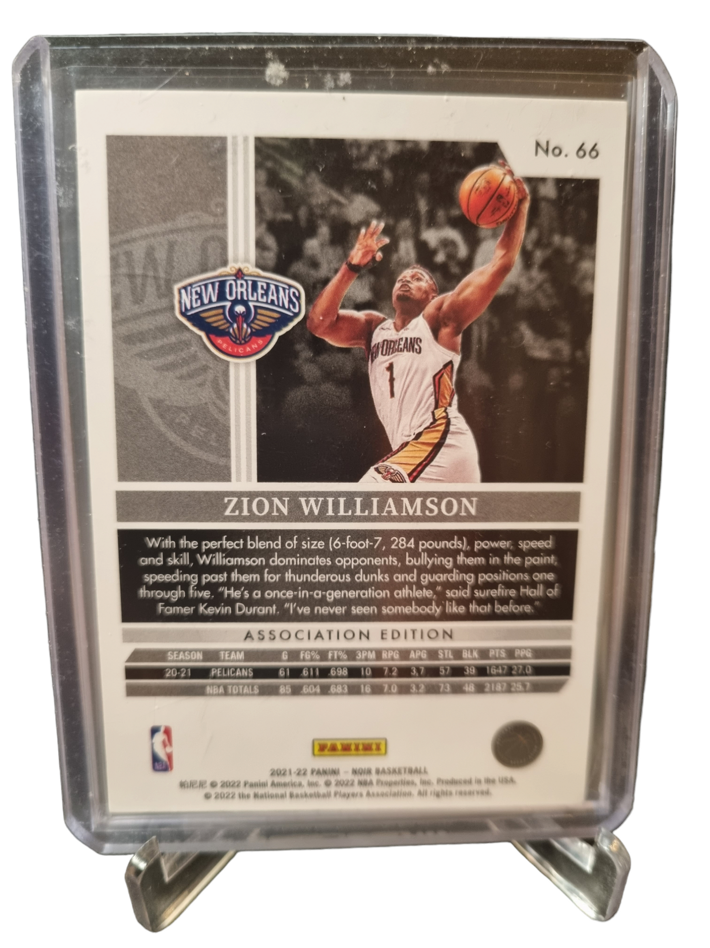 2021-22 Panini Noir #66 Zion Williamson 24/99