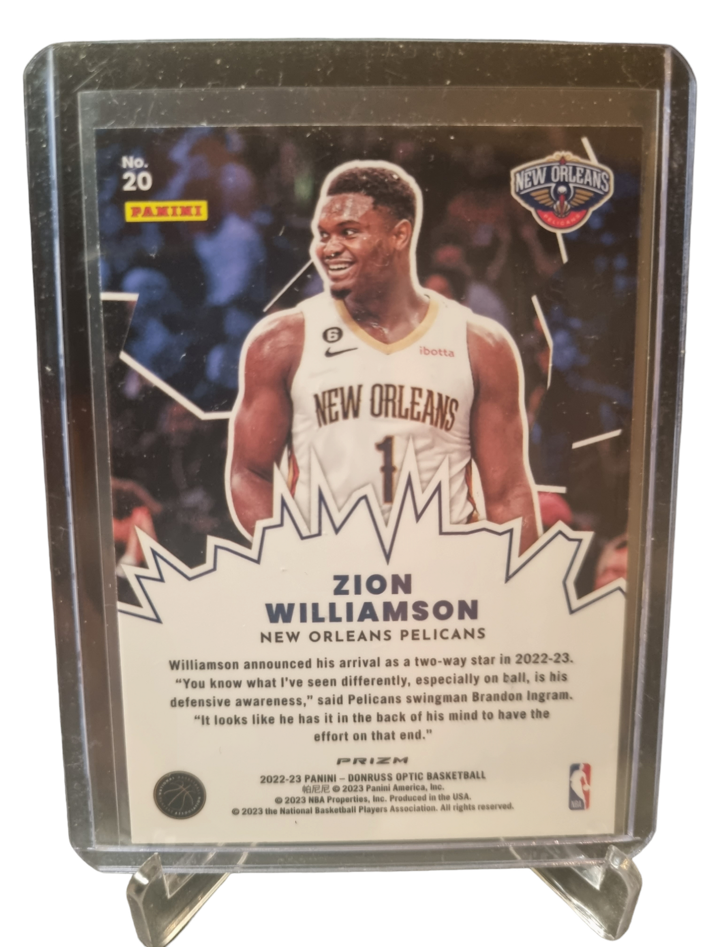 2022-23 Panini Donruss Optic #20 Zion Williamson My House Prizm