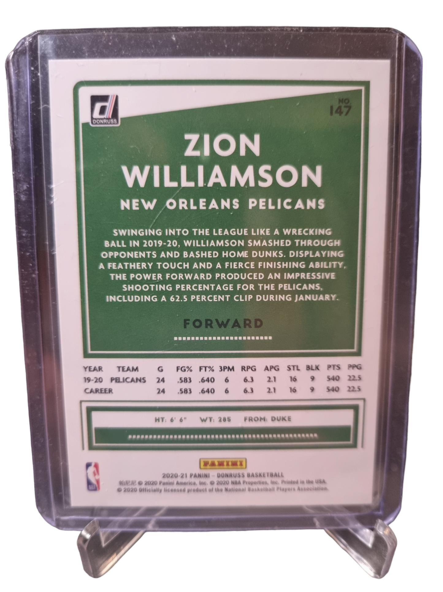 2020-21 Panini Donruss #147 Zion Williamson