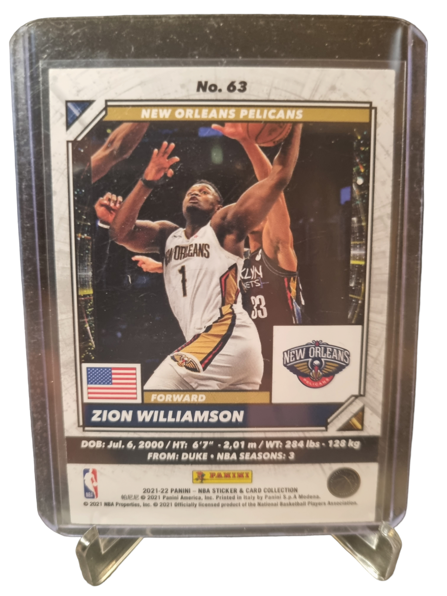 2021-22 Panini Sticker and Card Collection #63 Zion Williamson