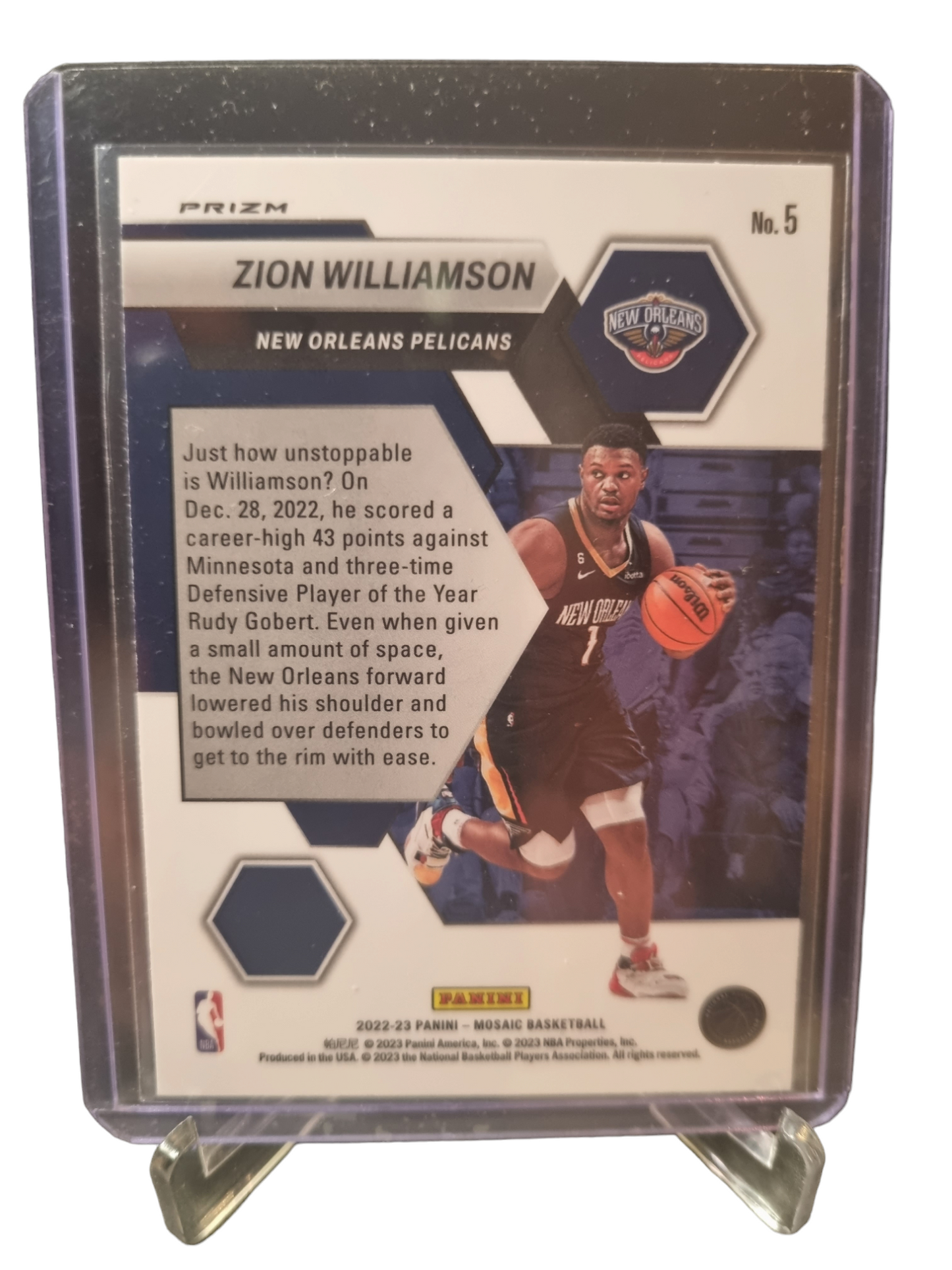 2022-23 Panini Mosaic #5 Zion Williamson Montage Mosaic Prizm