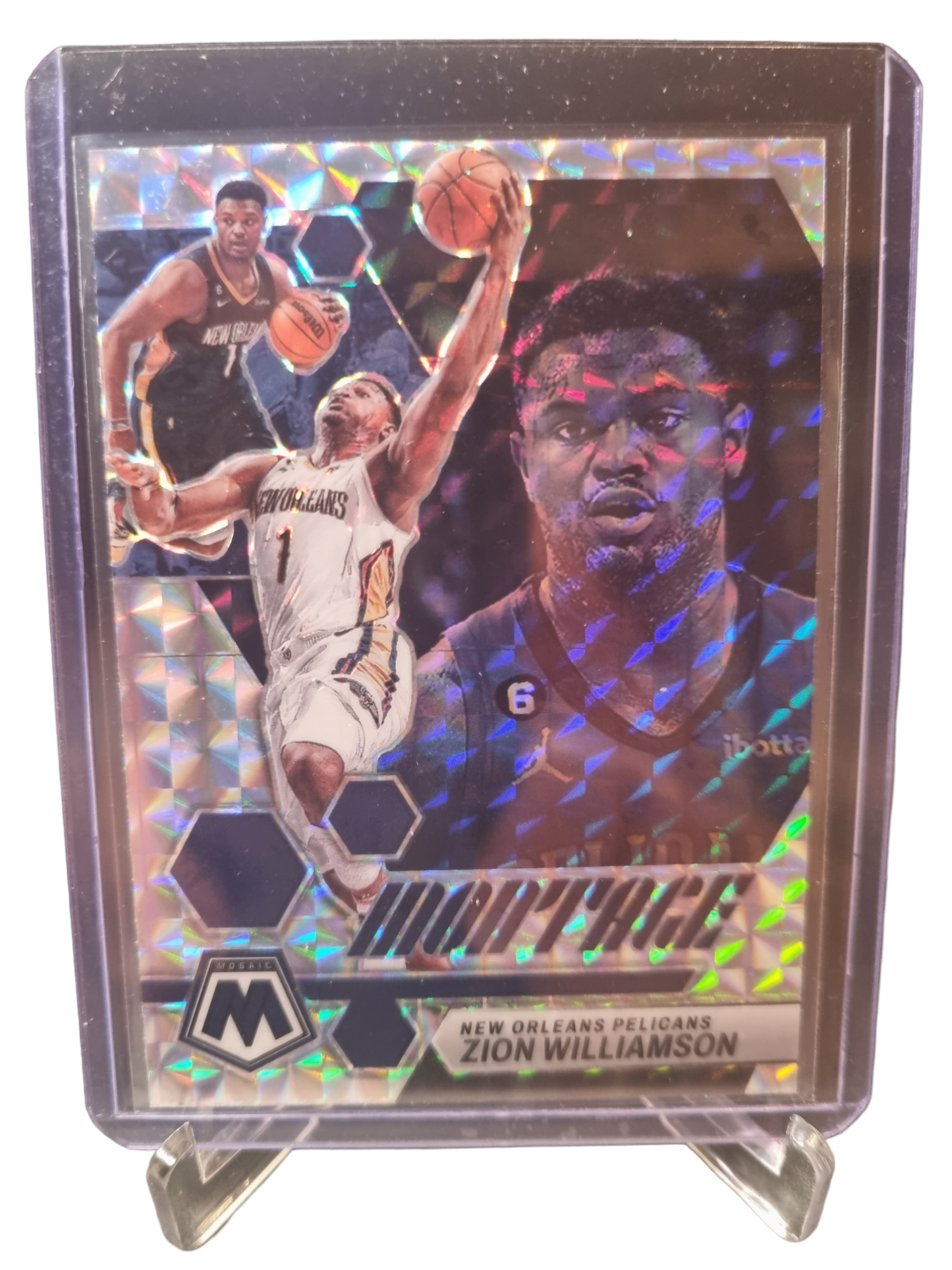 2022-23 Panini Mosaic #5 Zion Williamson Montage Mosaic Prizm