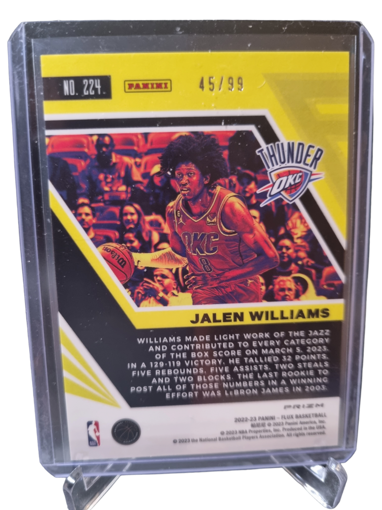 2022-23 Panini Flux #224 Jalen Williams Rookie Card Prizm 45/99