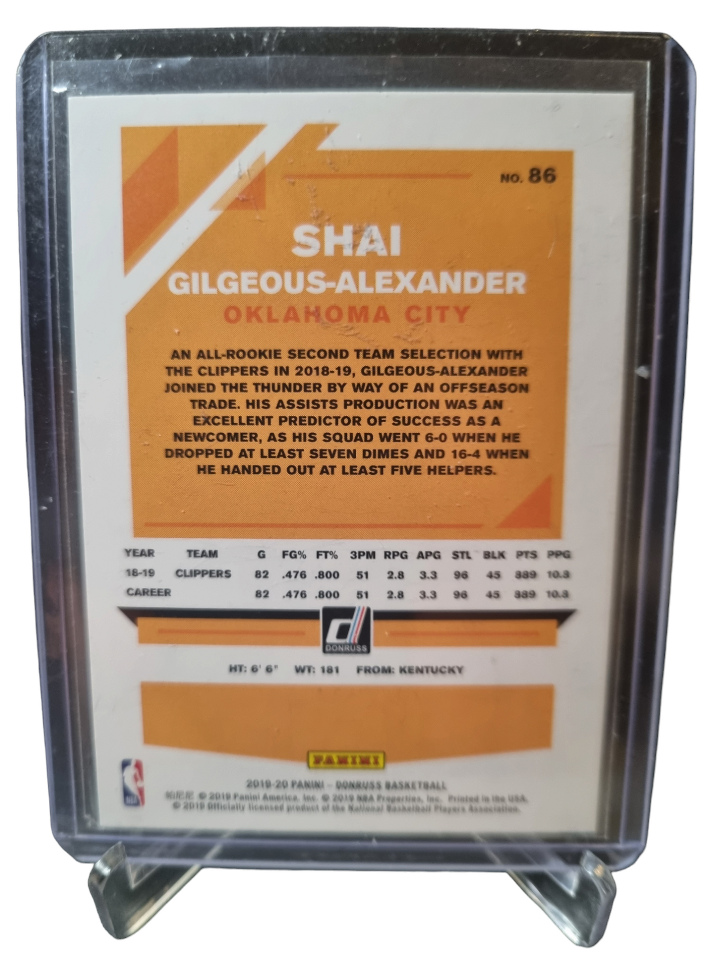 2019-20 Panini Donruss #86 Shai Gilgeous-Alexander Trade Card