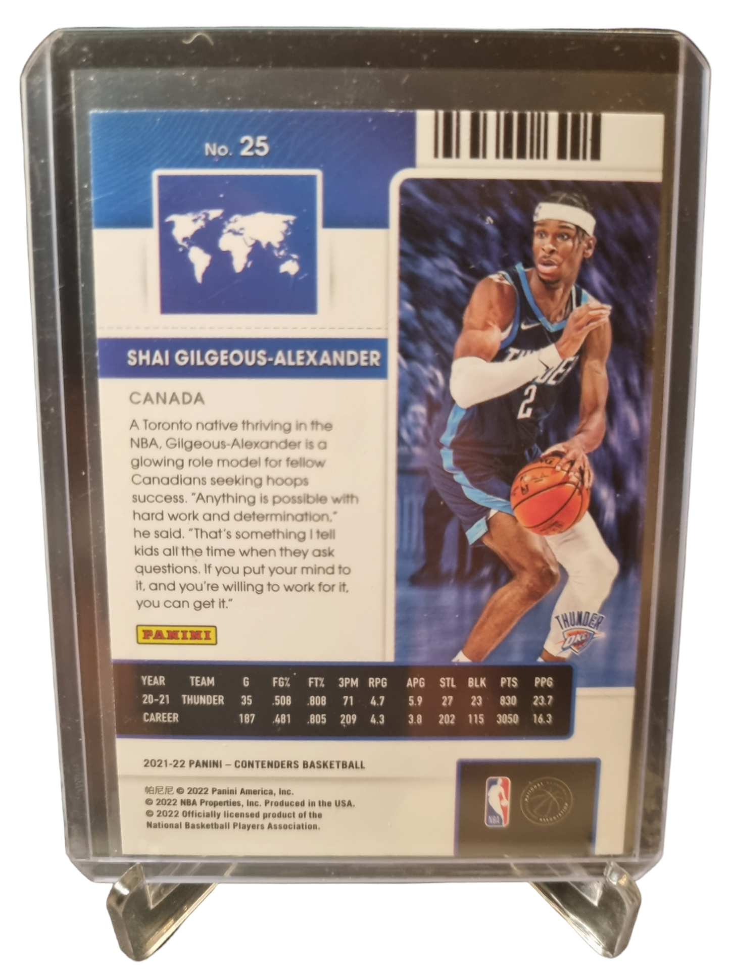 2021-22 Panini Contenders #25 Shai Gilgeous-Alexander International Ticket