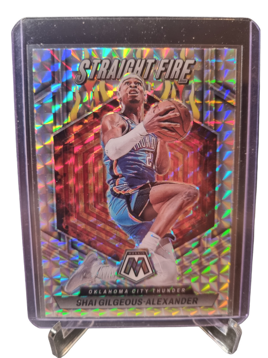 2022-23 Panini Mosaic #12 Shai Gilgeous-Alexander Straight Fire Mosaic Prizm