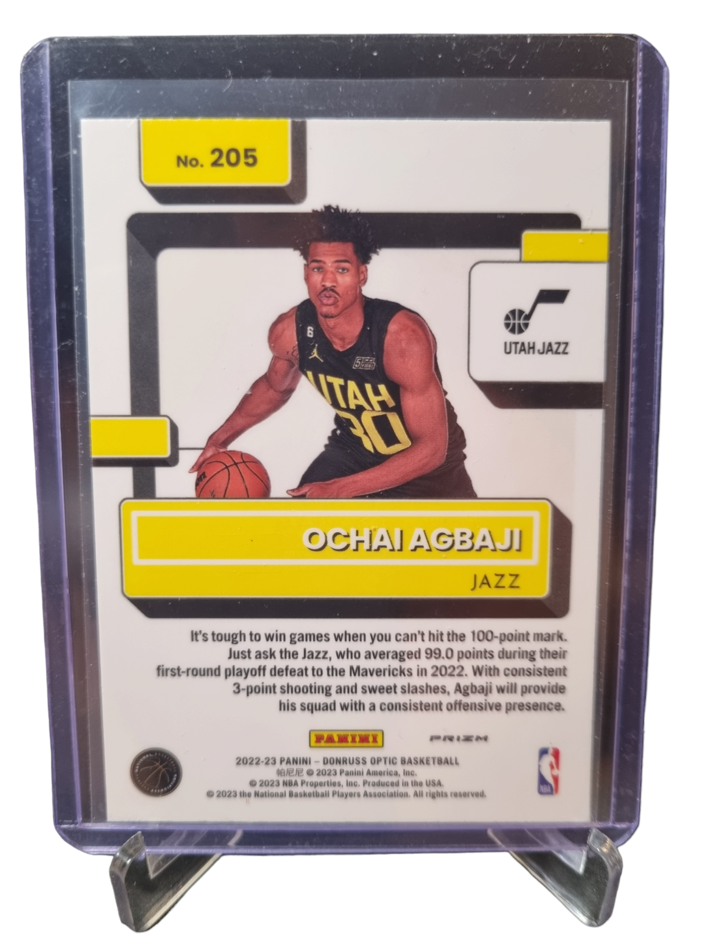 2022-23 Panini Donruss Optic #205 Ochai Agbaji Rookie Card Rated Rookie Silver Prizm