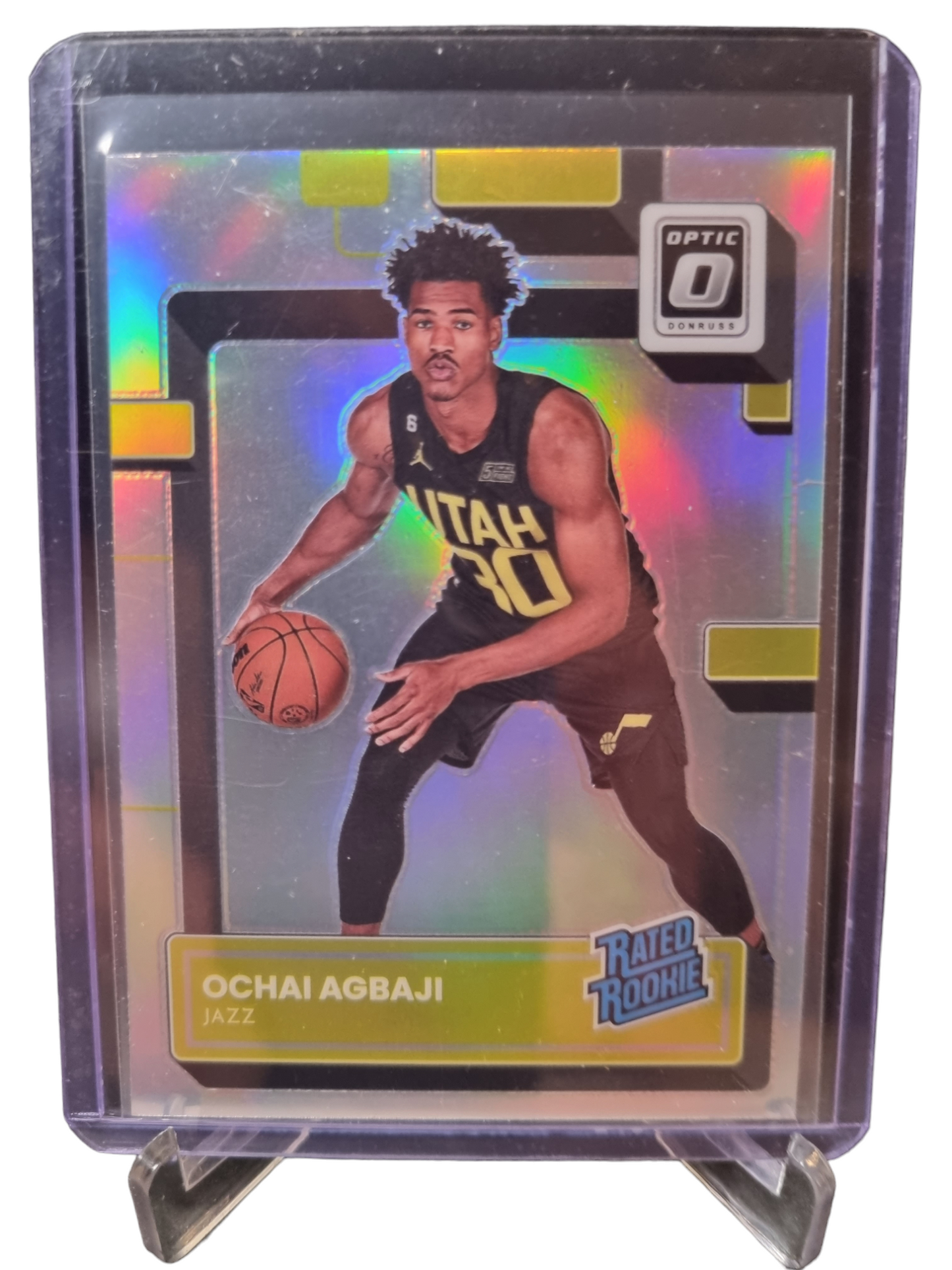 2022-23 Panini Donruss Optic #205 Ochai Agbaji Rookie Card Rated Rookie Silver Prizm