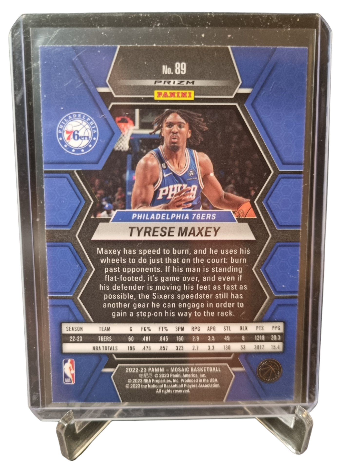 2022-23 Panini Mosaic #89 Tyrese Maxey Mosaic Prizm