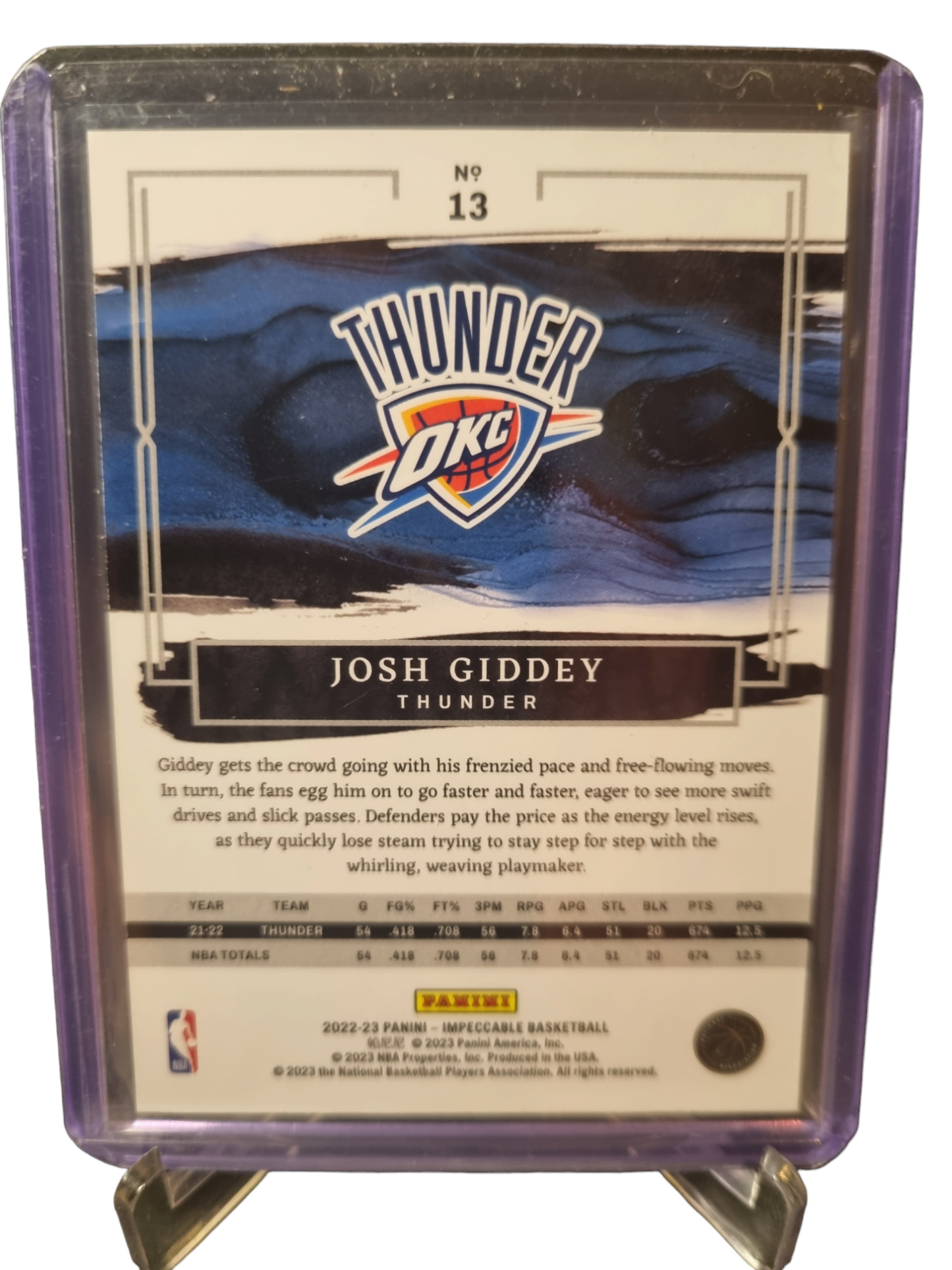 2022-23 Impeccable #13 Josh Giddey