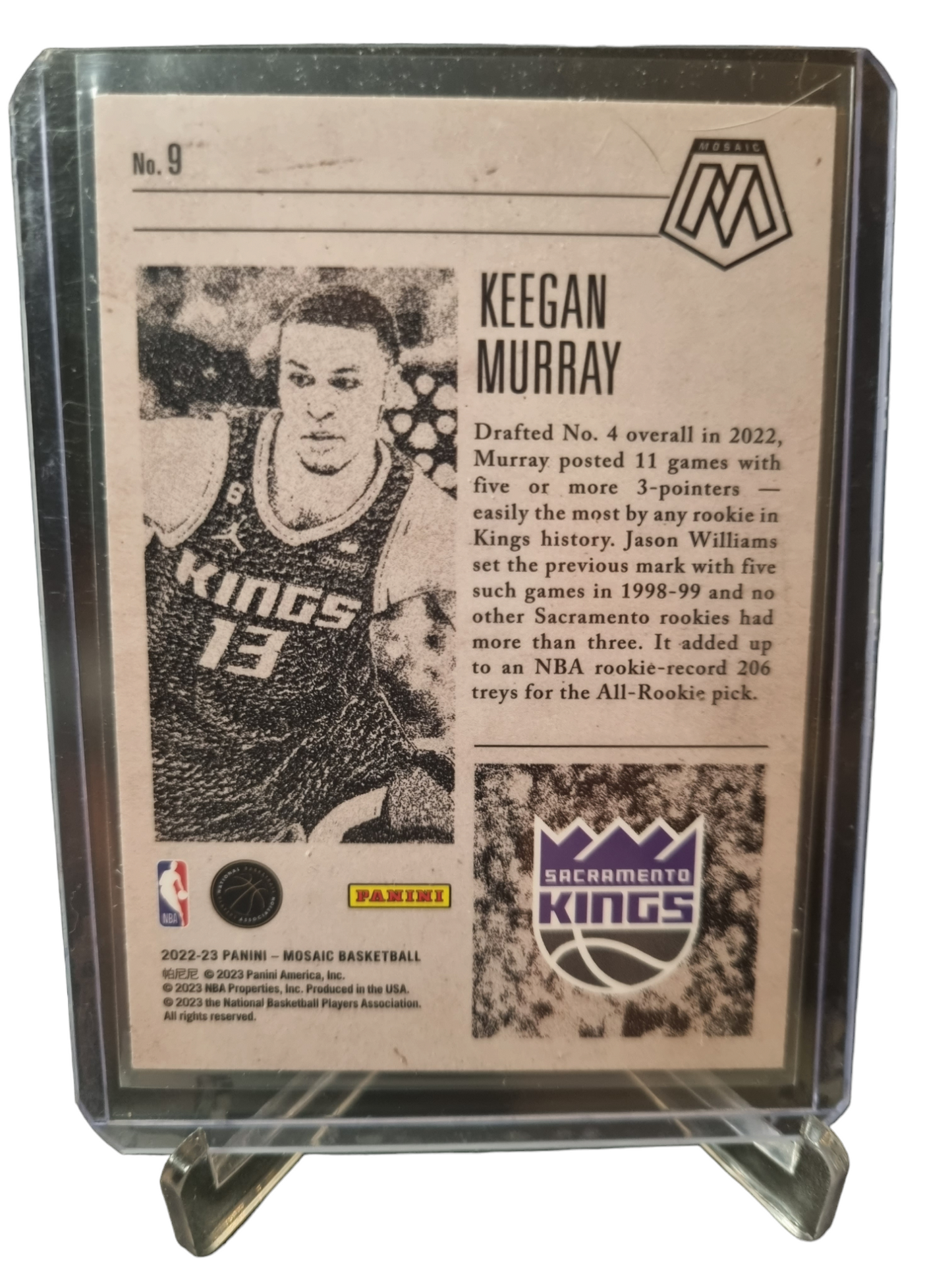 2022-23 Mosaic #9 Keegan Murray Rookie Card Notoriety