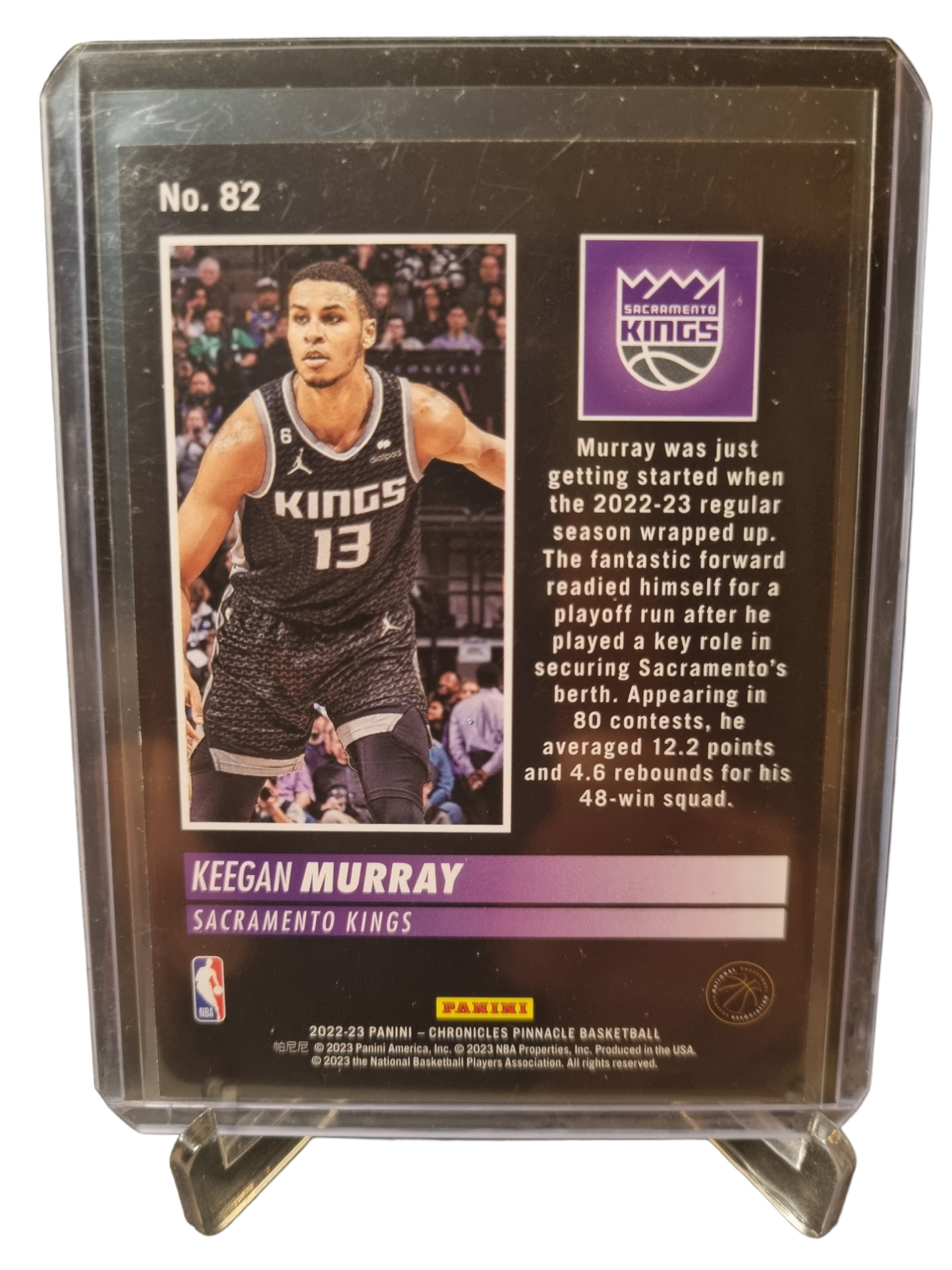 2022-23 Chronicles Pinnacle #82 Keegan Murray Rookie Card Red 013/149