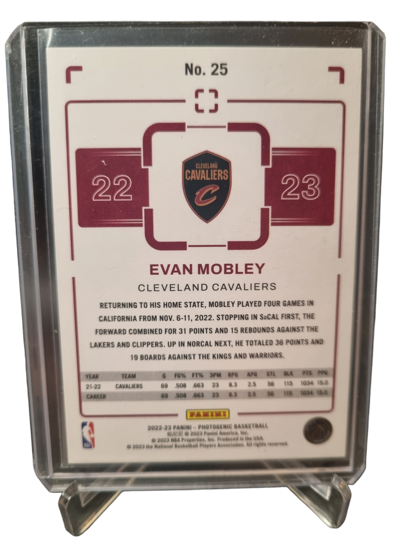 2022-23 Panini Photogenic #25 Evan Mobley