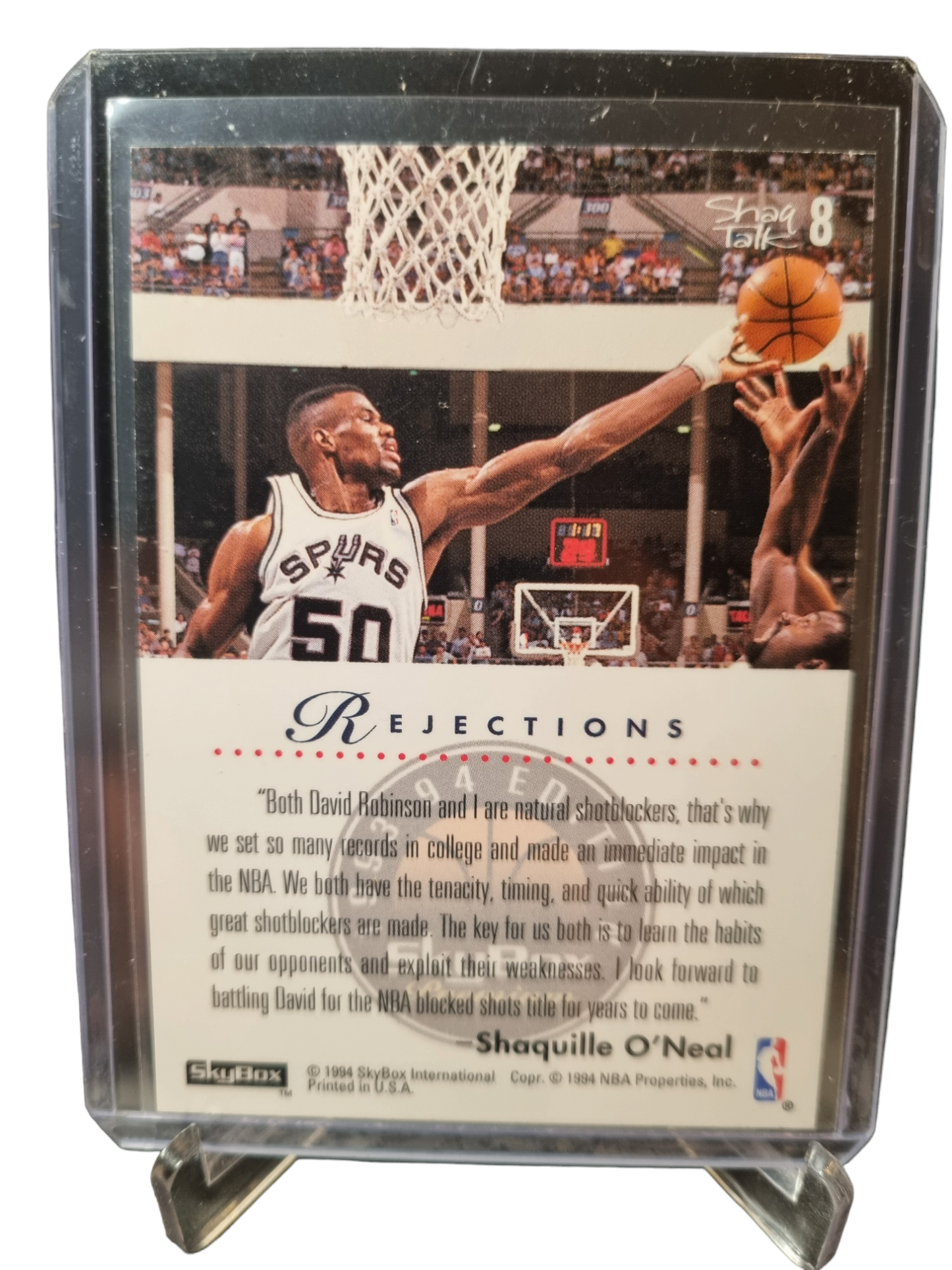 1994 Skybox #8 Shaquille O'Neal Shaq Talk Rejections