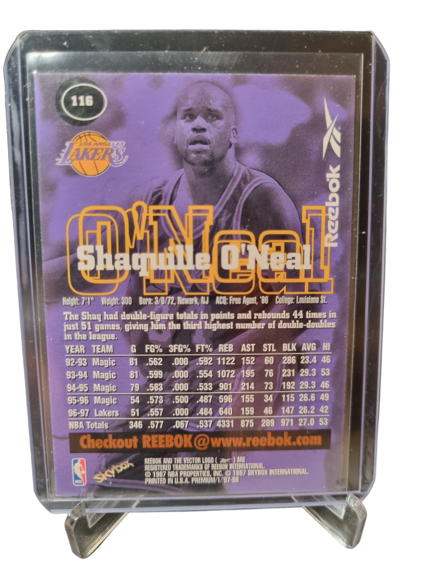 1997 Skybox Premium #116 Shaquille O'Neal