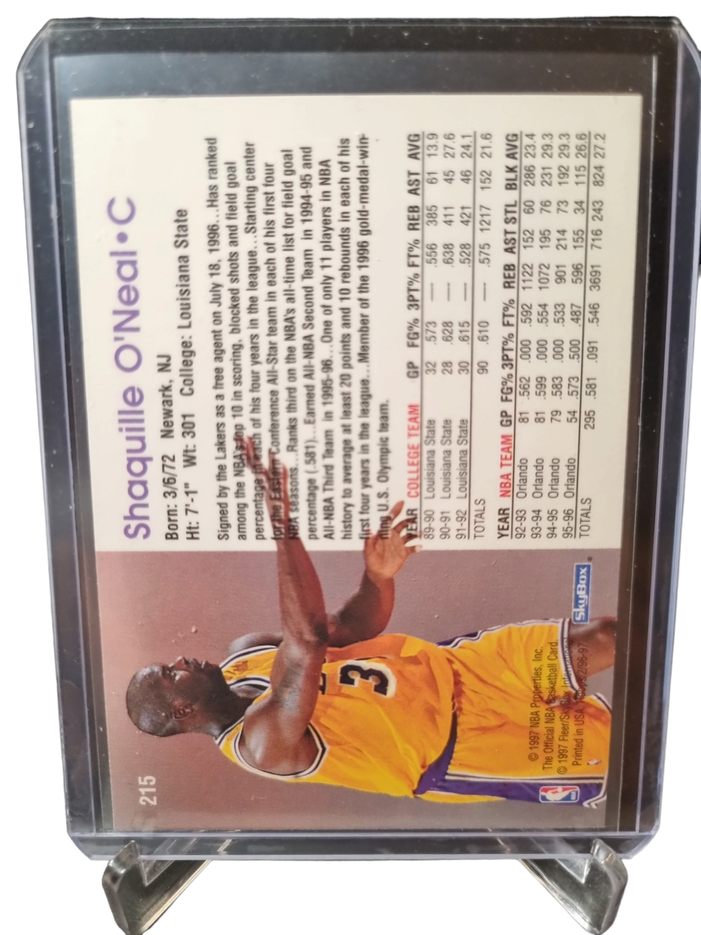 1997 Hoops #215 Shaquille O'Neal