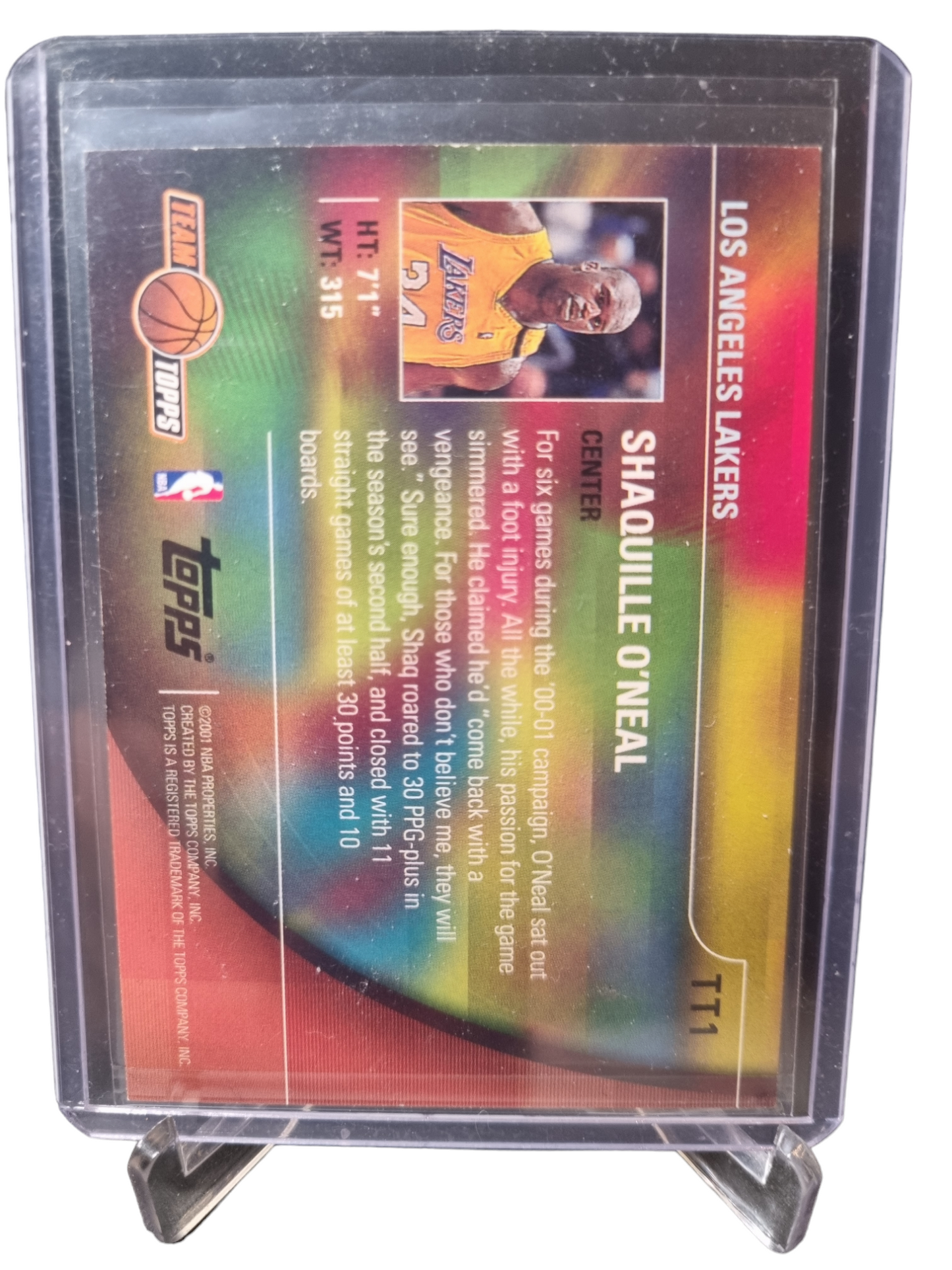 2001 Topps #TT1 Shaquille O'Neal Team Topps