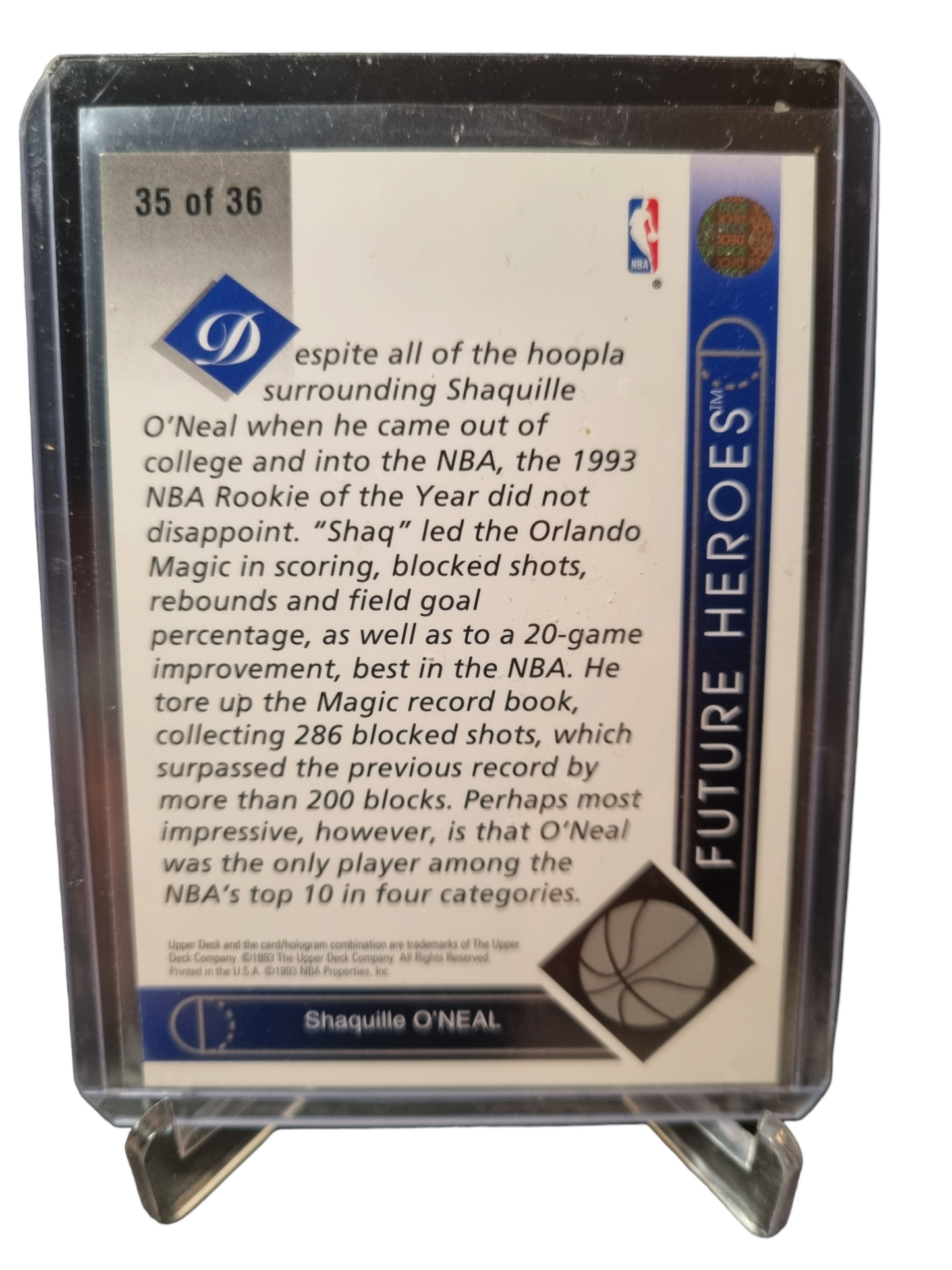 1993 Upper Deck #35 of 36 Shaquille O'Neal Future Heros