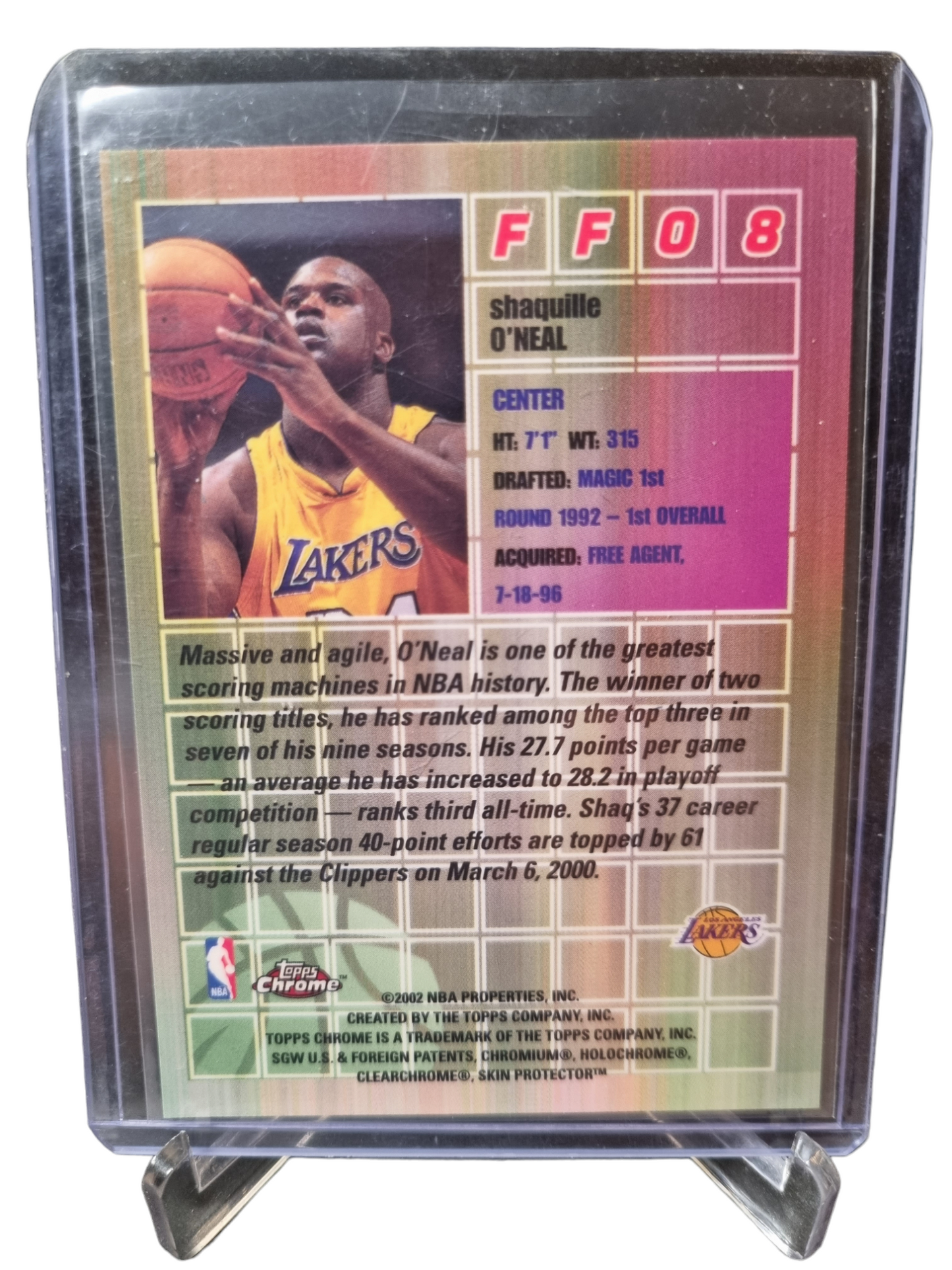 2002 Topps Chrome #FF08 Shaquille O'Neal Fast and Furious