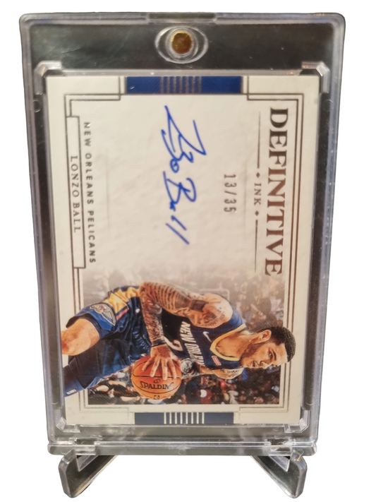 2019-20 National Treasures #DL-LBL Lonzo Ball Definitive Ink On Card Autograph 13/35