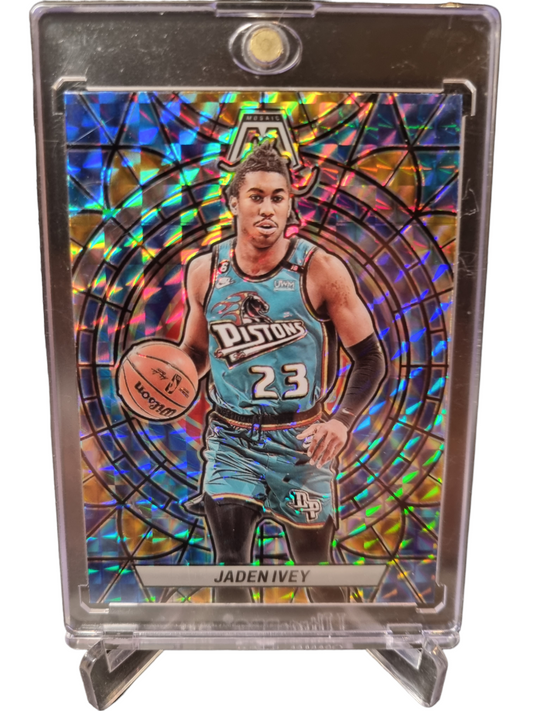 2022-23 Panini Mosaic #7 Jaden Ivey Rookie Card Stained Glass