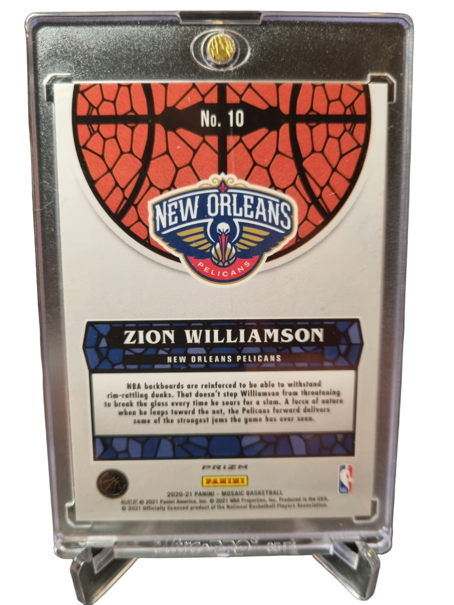 2020-21 Panini Mosaic #10 Zion Williamson Stained Glass