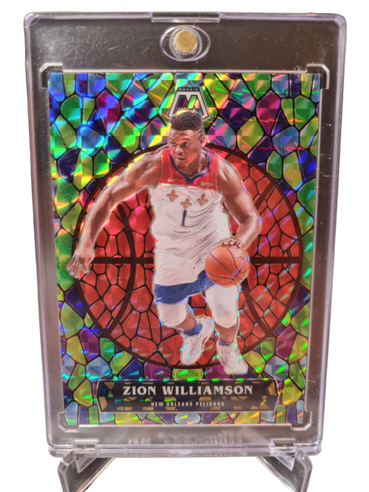 2020-21 Panini Mosaic #10 Zion Williamson Stained Glass