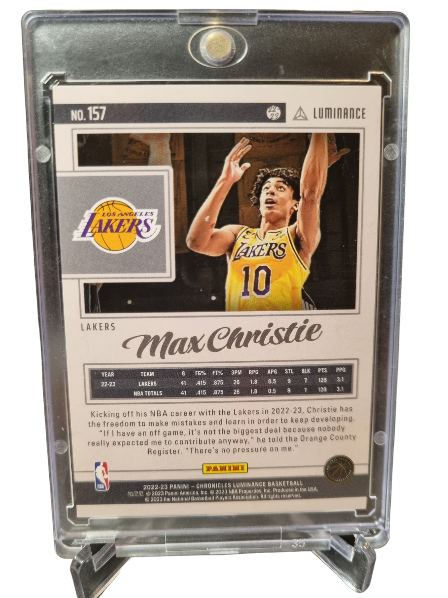 2022-23 Panini Chronicles Luminance #157 Max Christie Rookie Card Asia 2/8