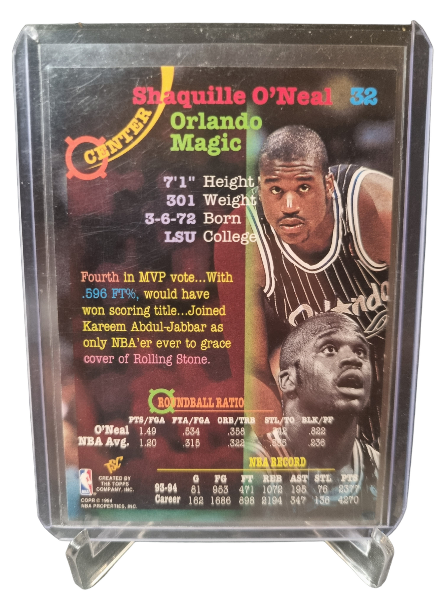 1994 Topps Stadium Club #32 Shaquille O'Neal