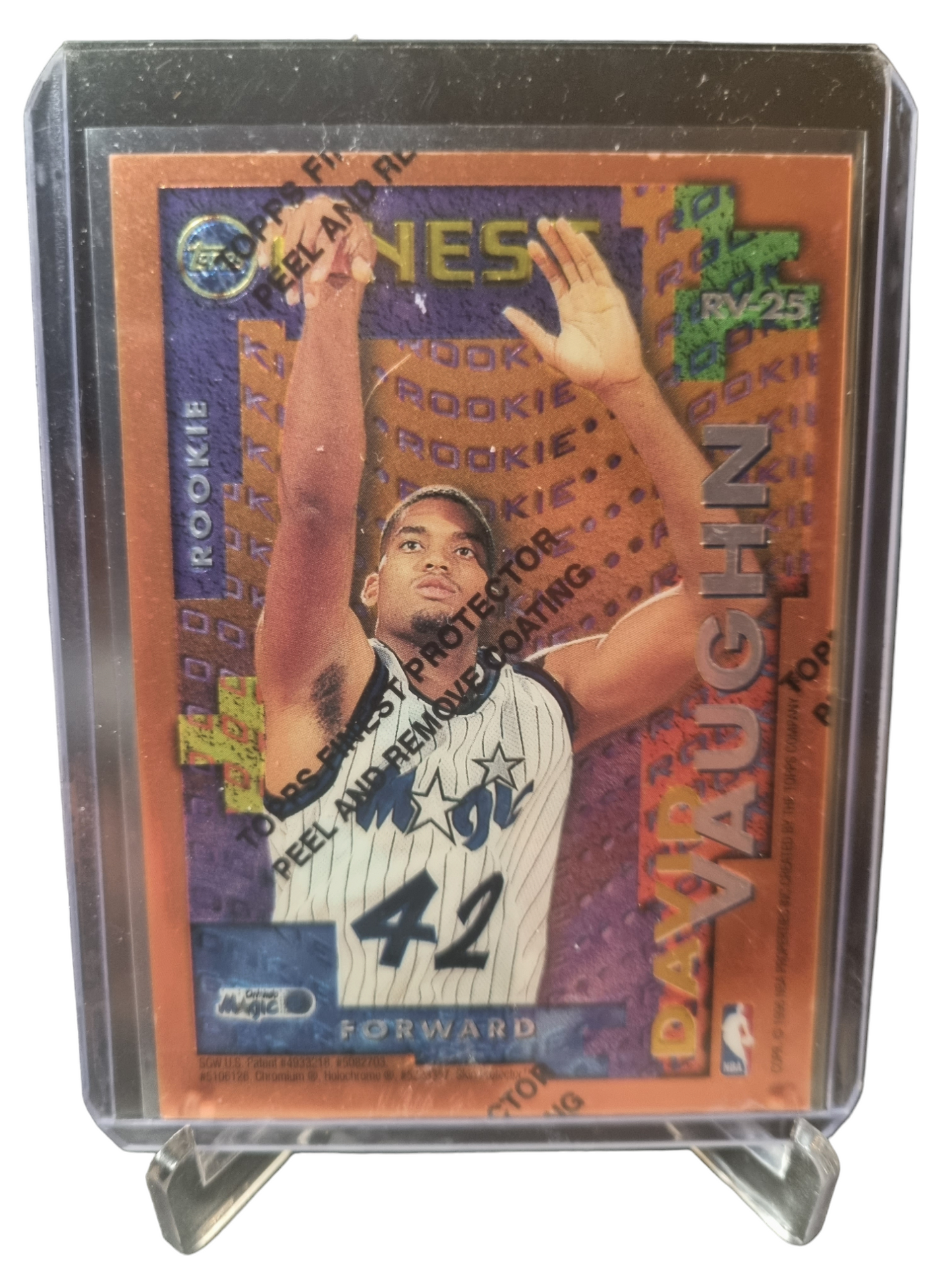 1996 Topps Finest #RV-25 Shaquille O'Neal/David Vaughn Rookie with Protective Coating