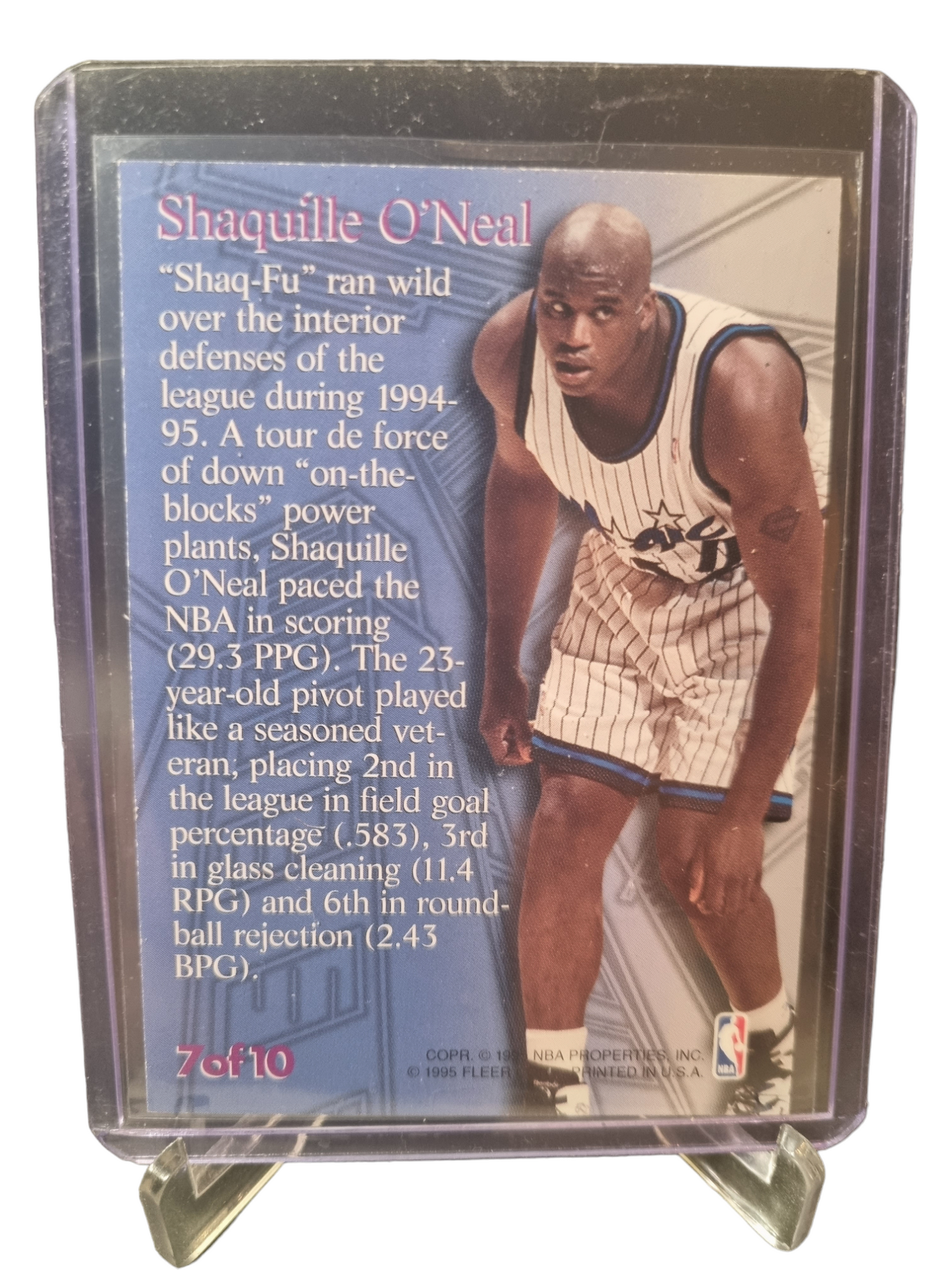 1995-96 Fleer Metal #7 of 10 Shaquille O'Neal Steel Tower