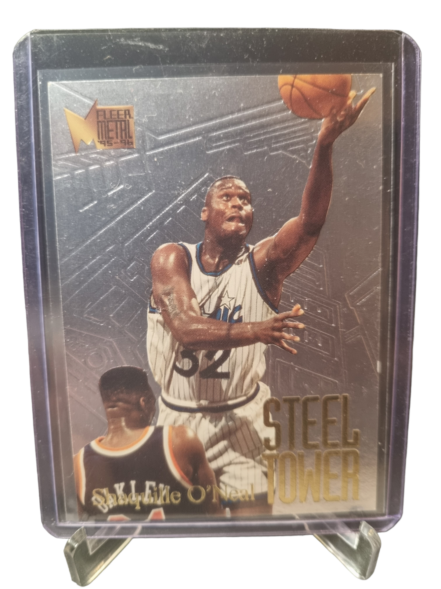 1995-96 Fleer Metal #7 of 10 Shaquille O'Neal Steel Tower