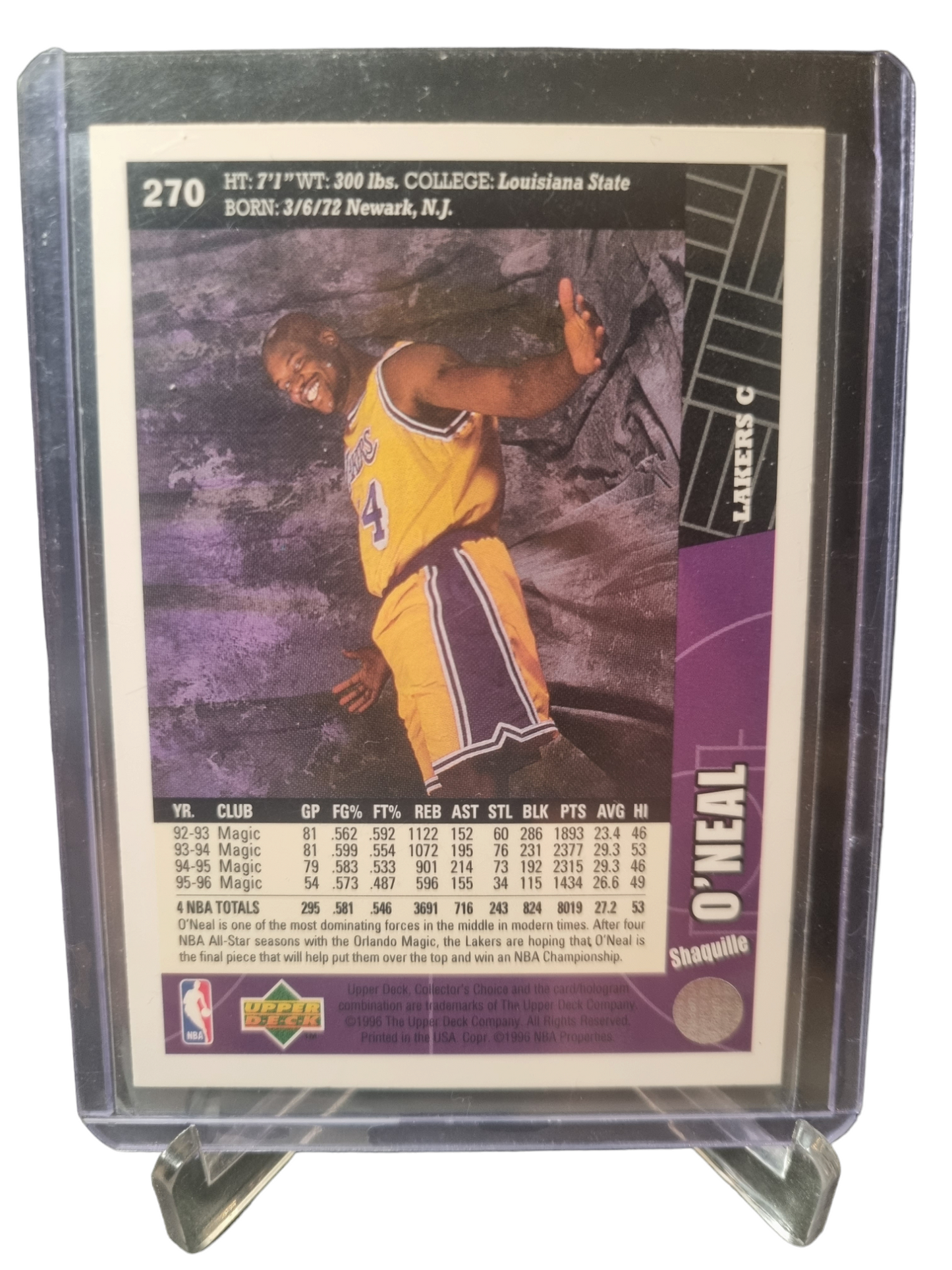 1996 Upper Deck #270 Shaquille O'Neal