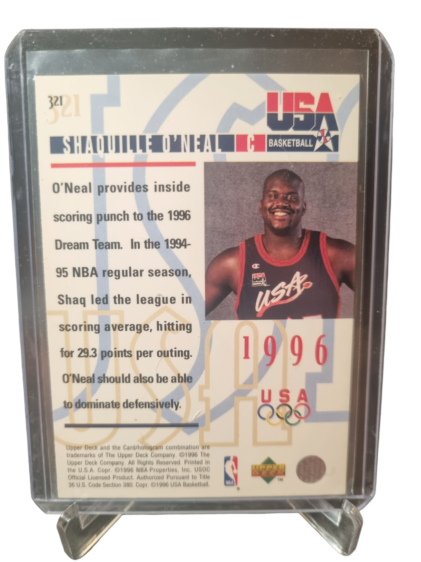 1996 Upper Deck #321 Shaquille O'Neal USA Basketball