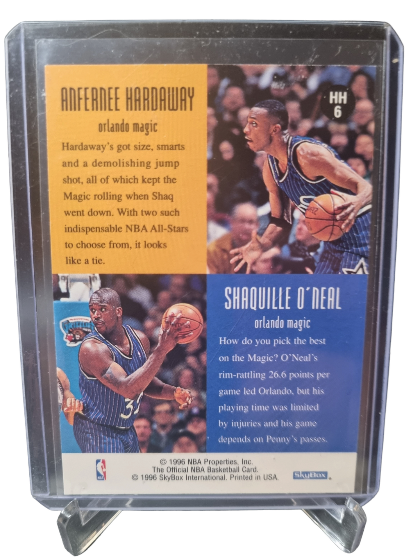 1996 Hoops #HH6 Shaquille O'Neal/Anfernee Hardaway Head 2 Head