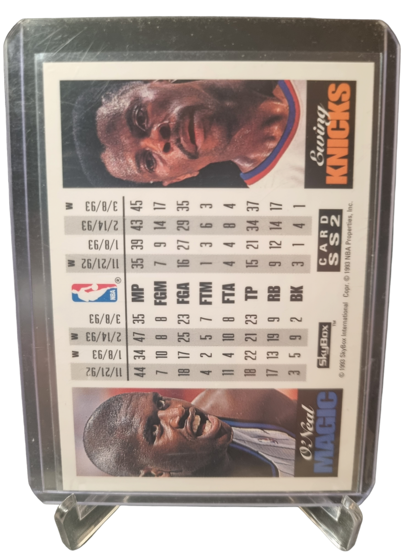 1993 Skybox #SS2 Shaquille O'Neal/Patrick Ewing Show Down Series