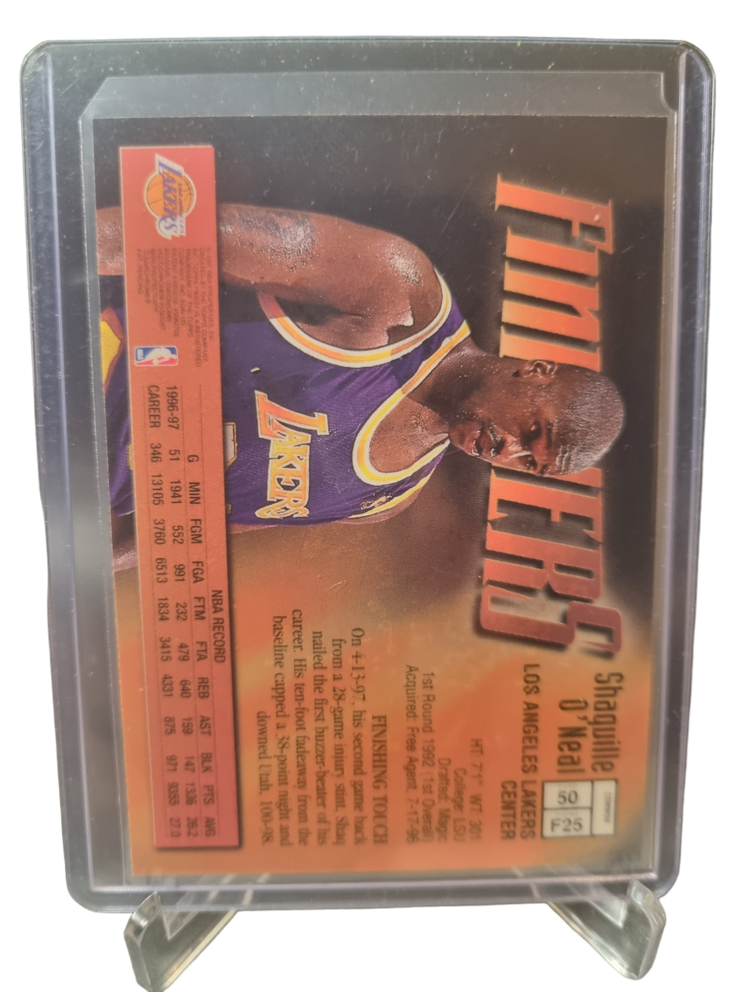 1997 Topps Finest #50 Shaquille O'Neal Finishers with Protective Coating