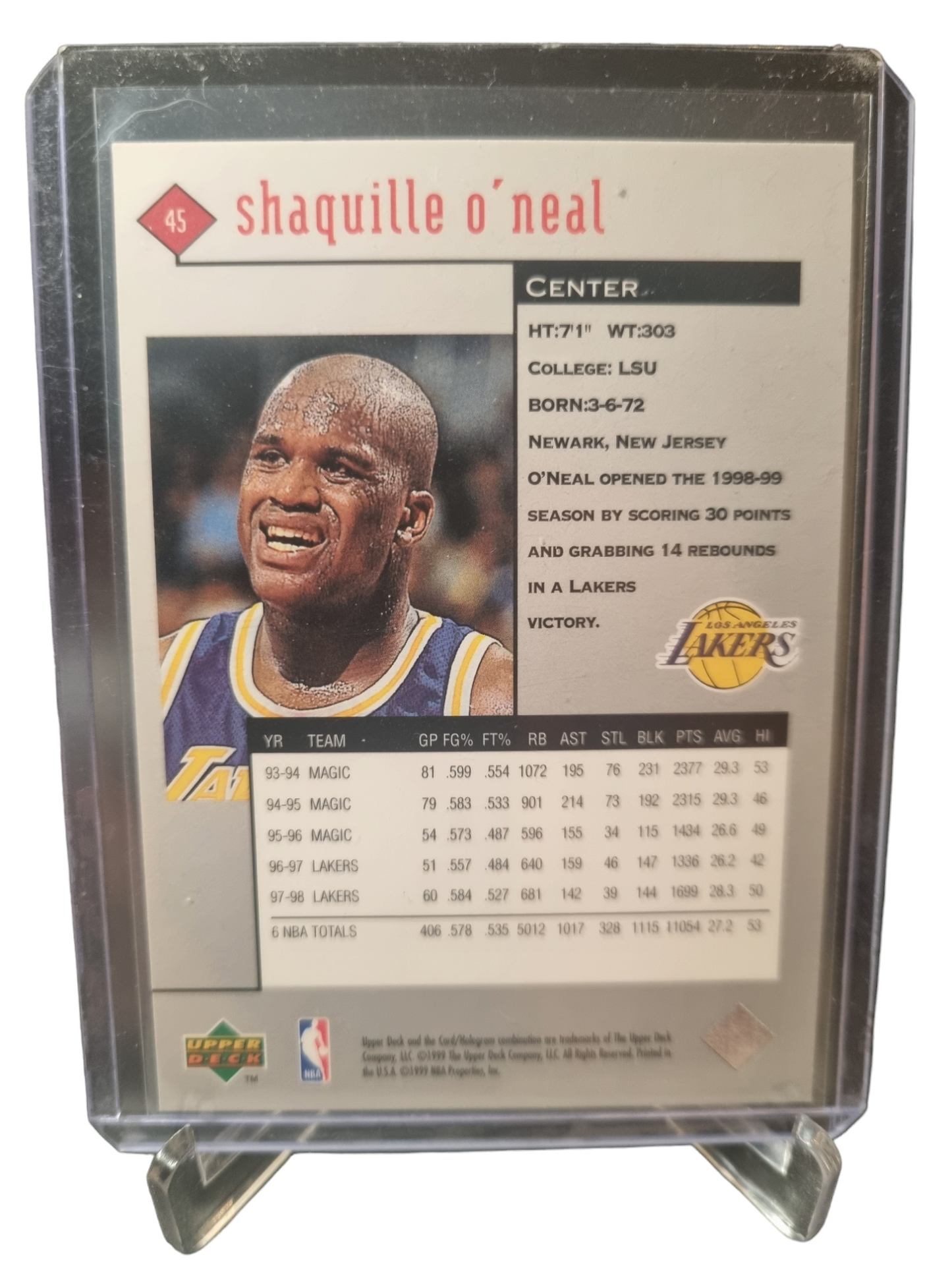 1999 Upper Deck #45 Shaquille O'Neal Black Diamond