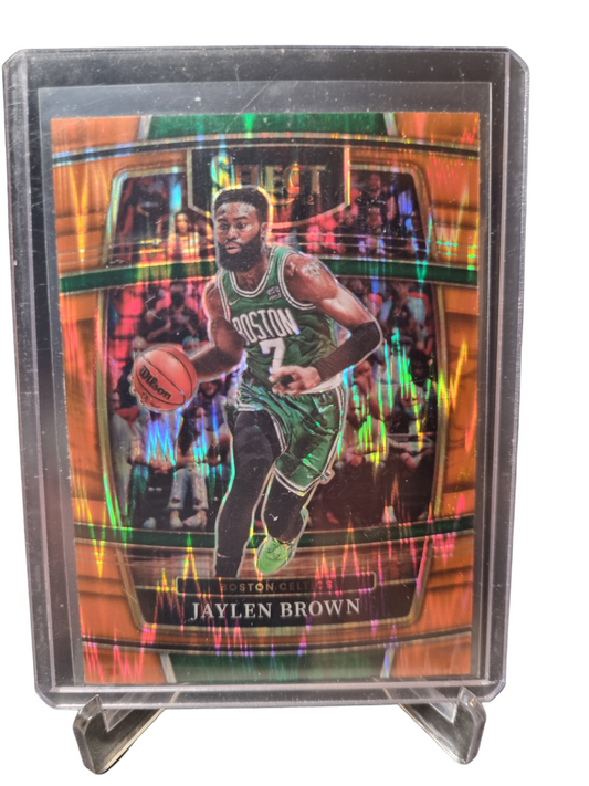 2021-22 Panini Select #67 Jaylen Brown Concourse Orange Prizm